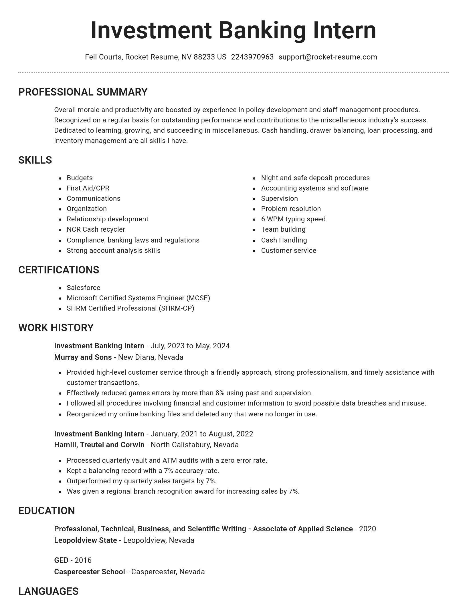 Brilliant resume template