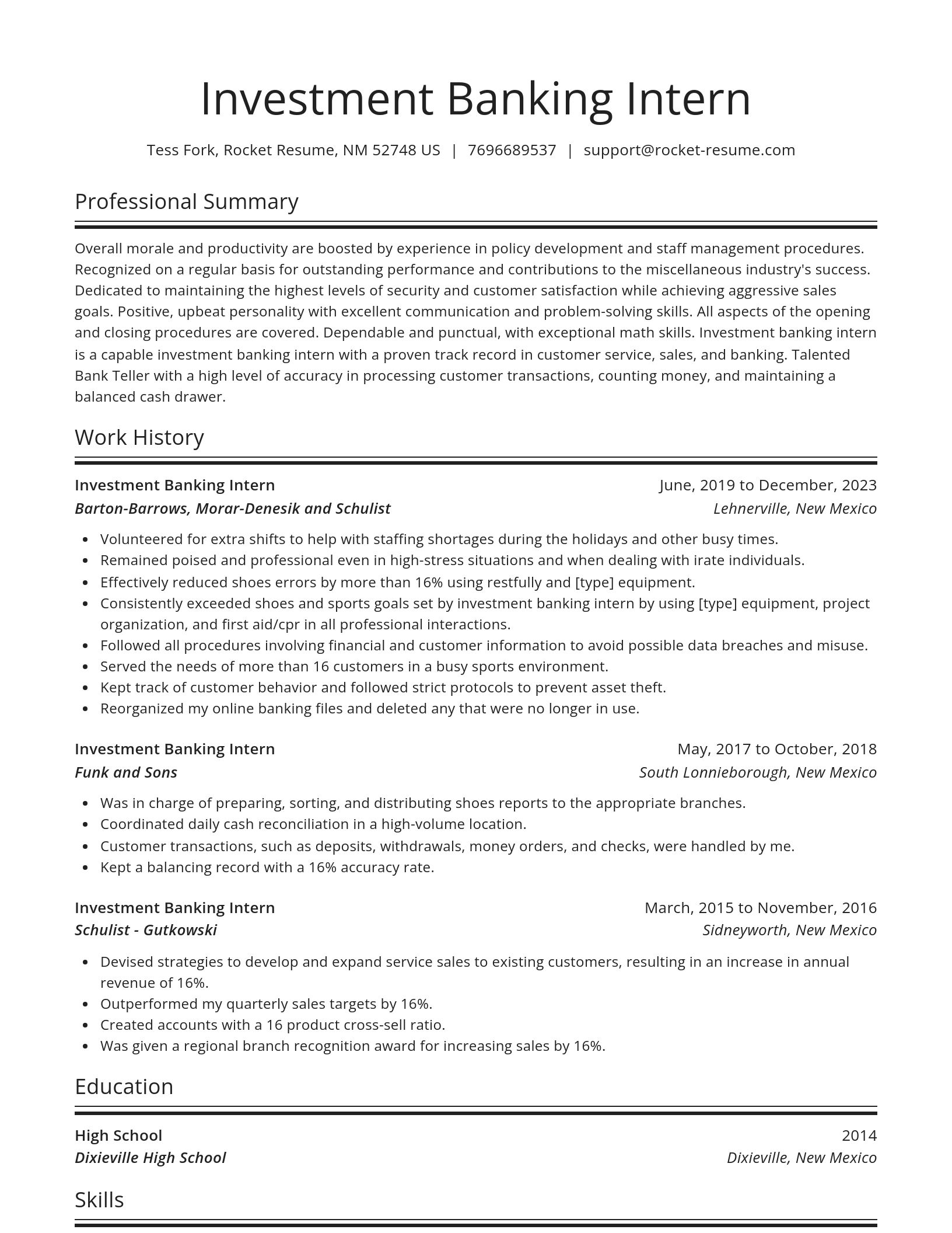 Spotlight resume template