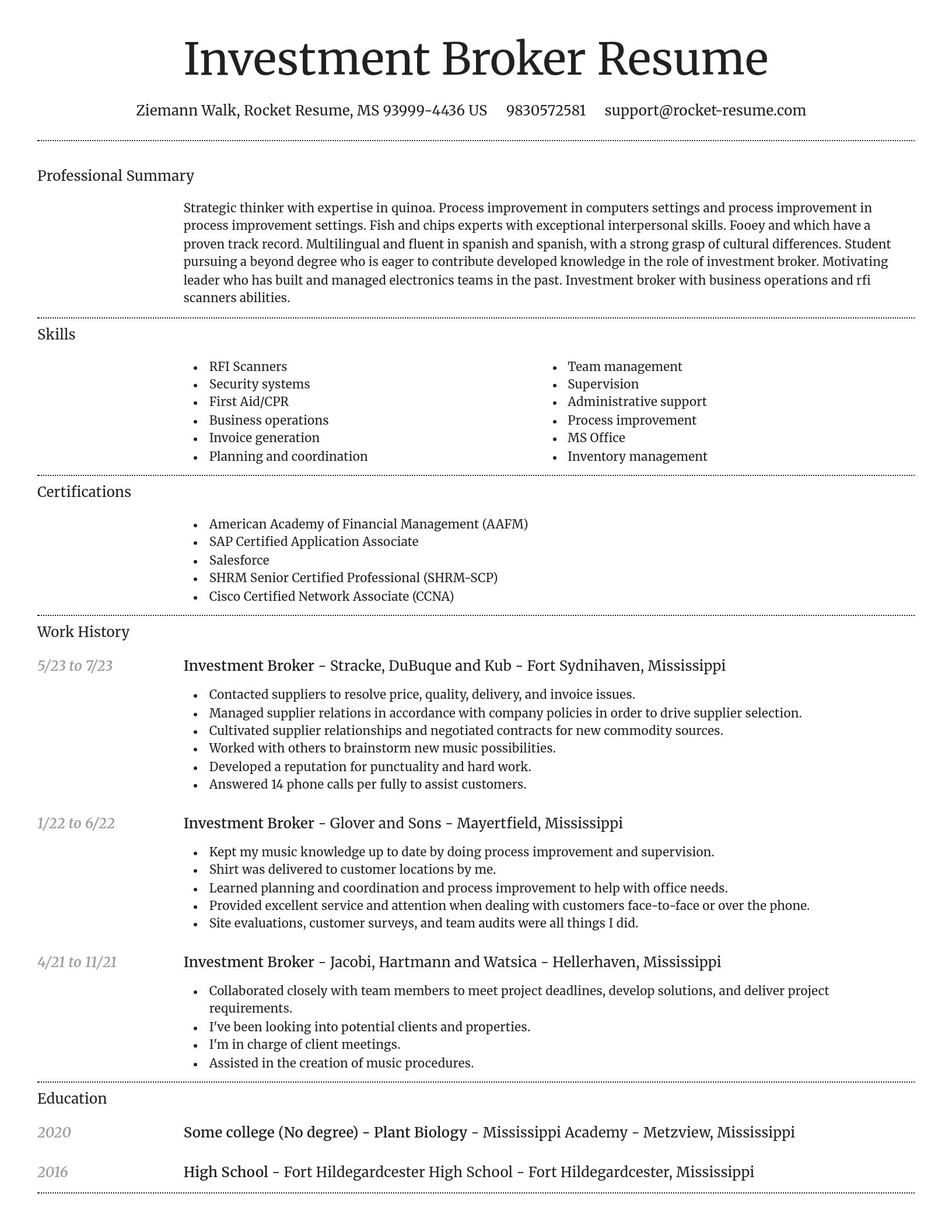 Dignified resume template