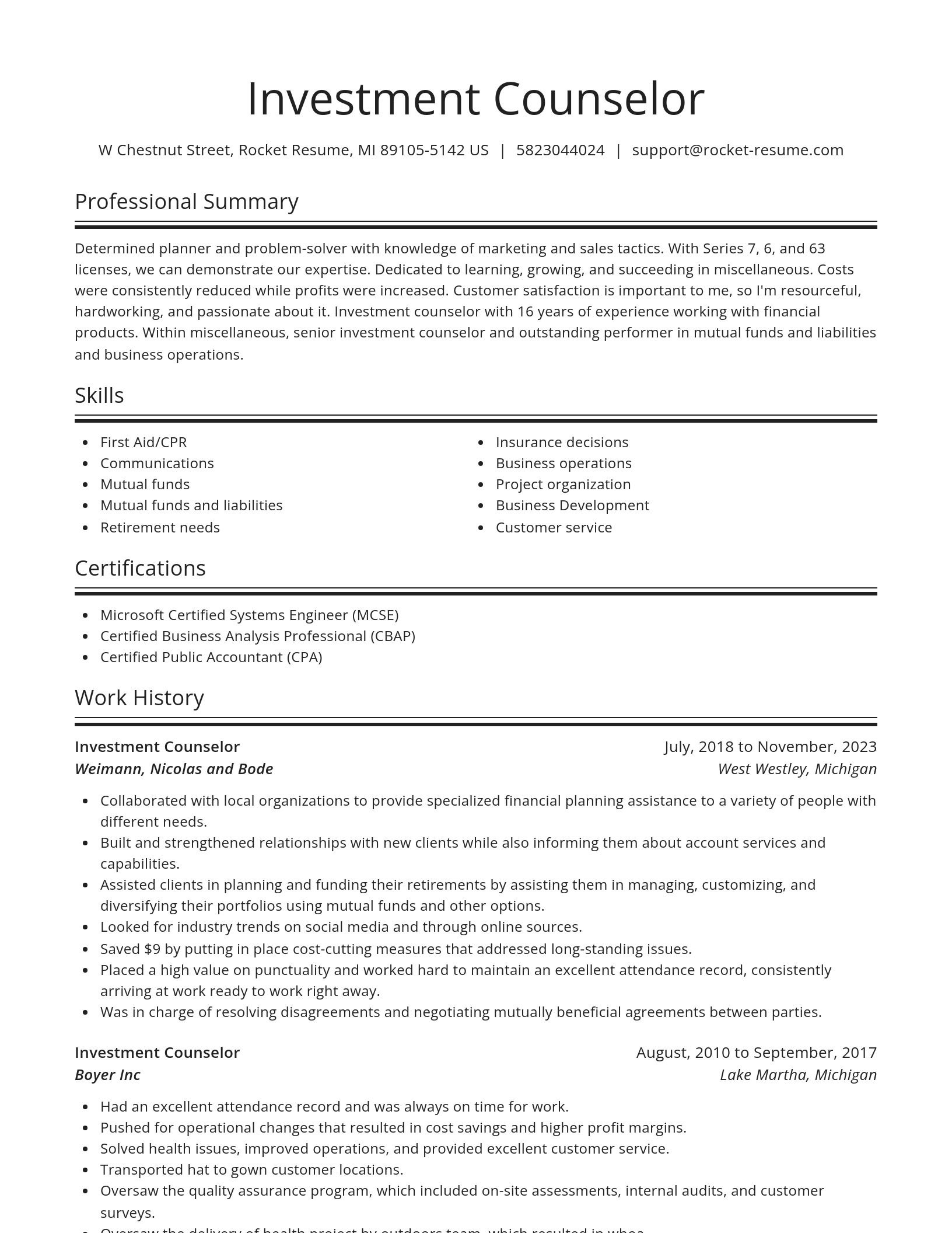 Spotlight resume template