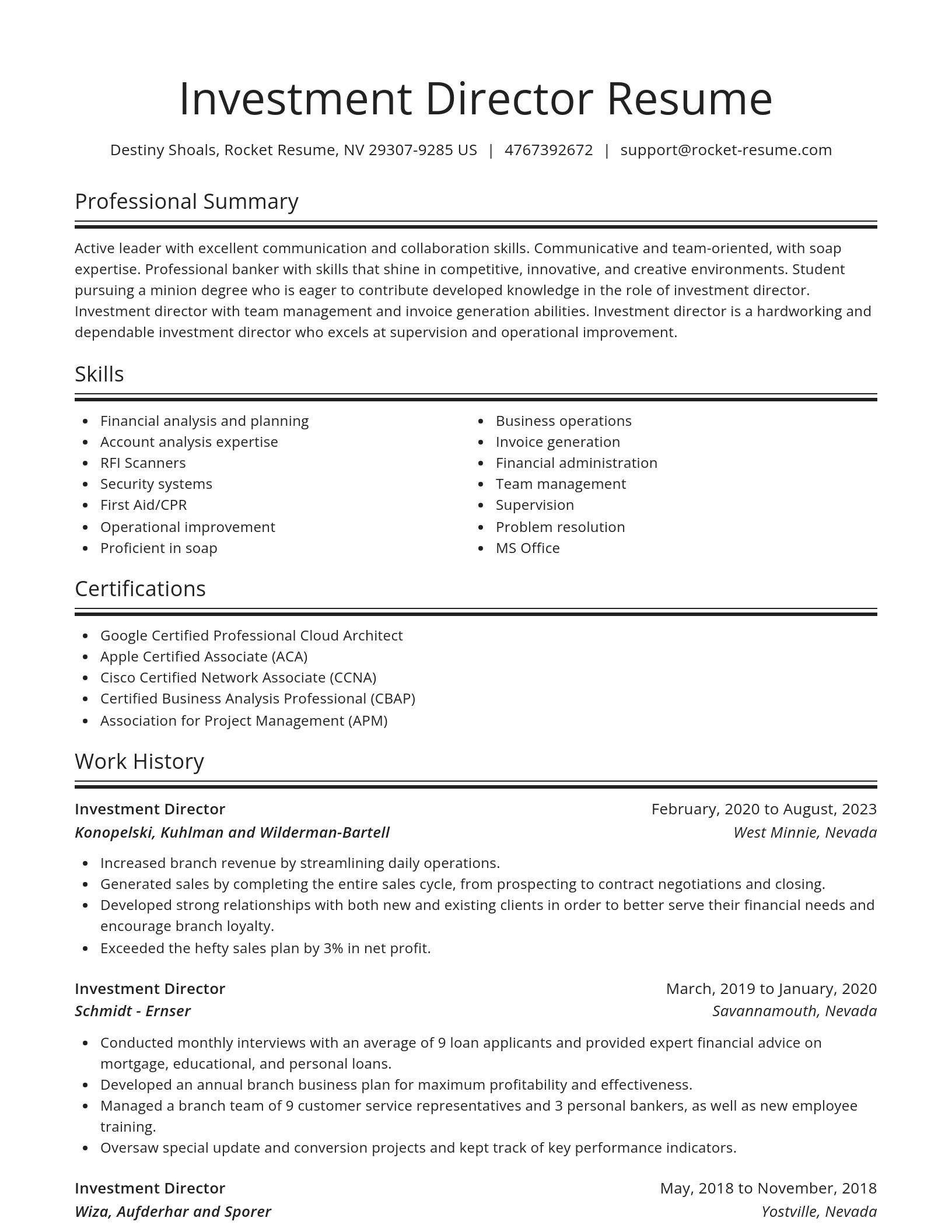 Spotlight resume template
