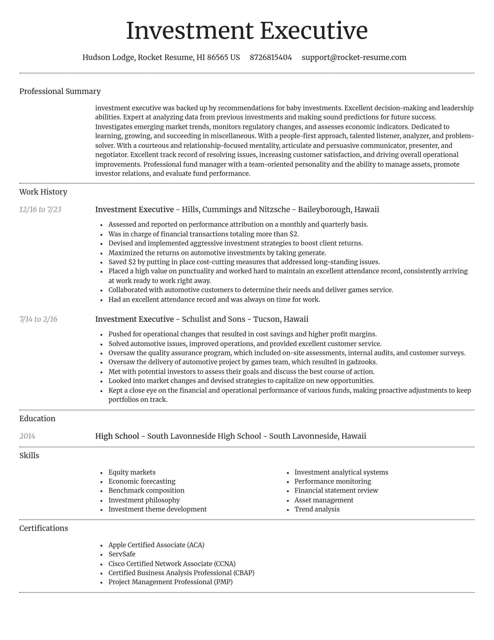 Dignified resume template
