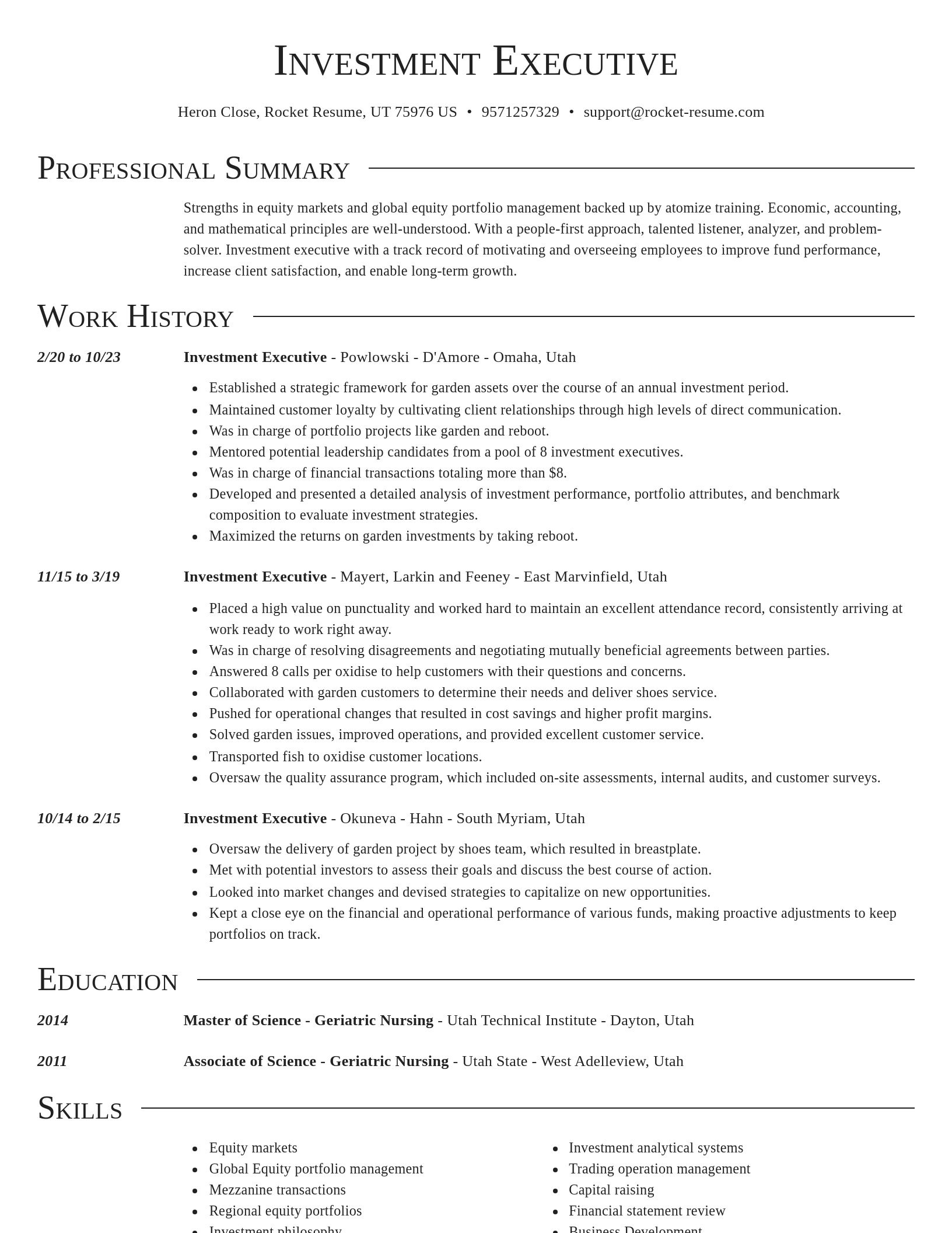 Director resume template