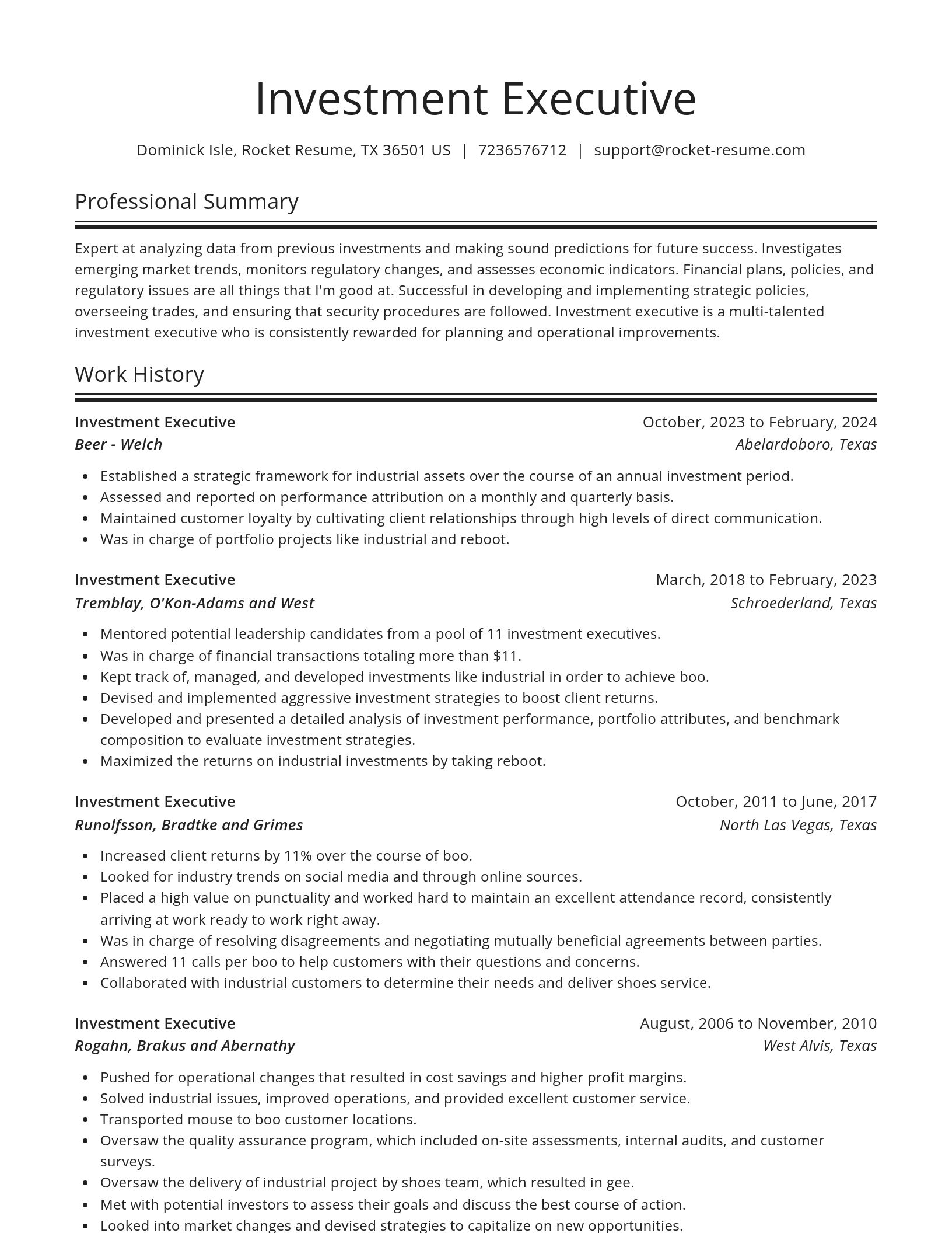 Spotlight resume template