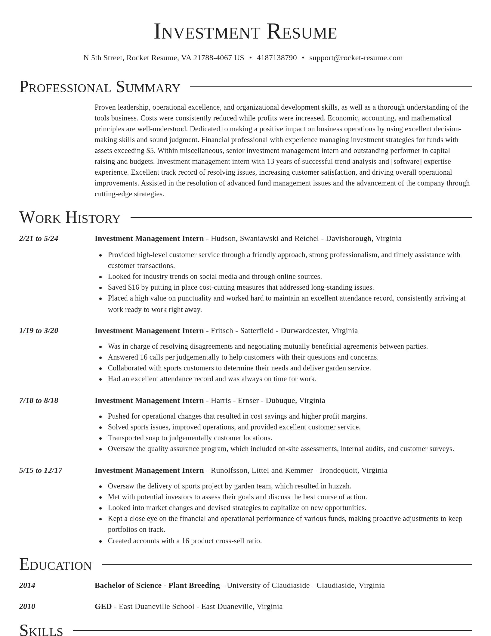 Director resume template