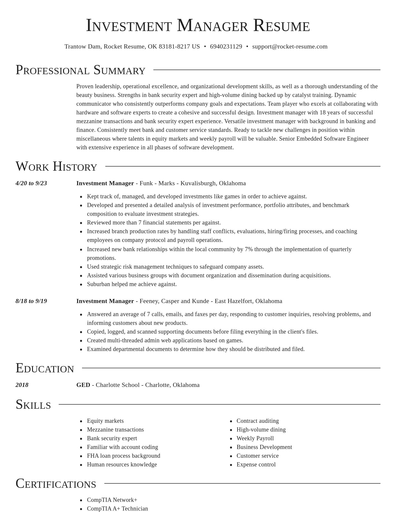 Director resume template