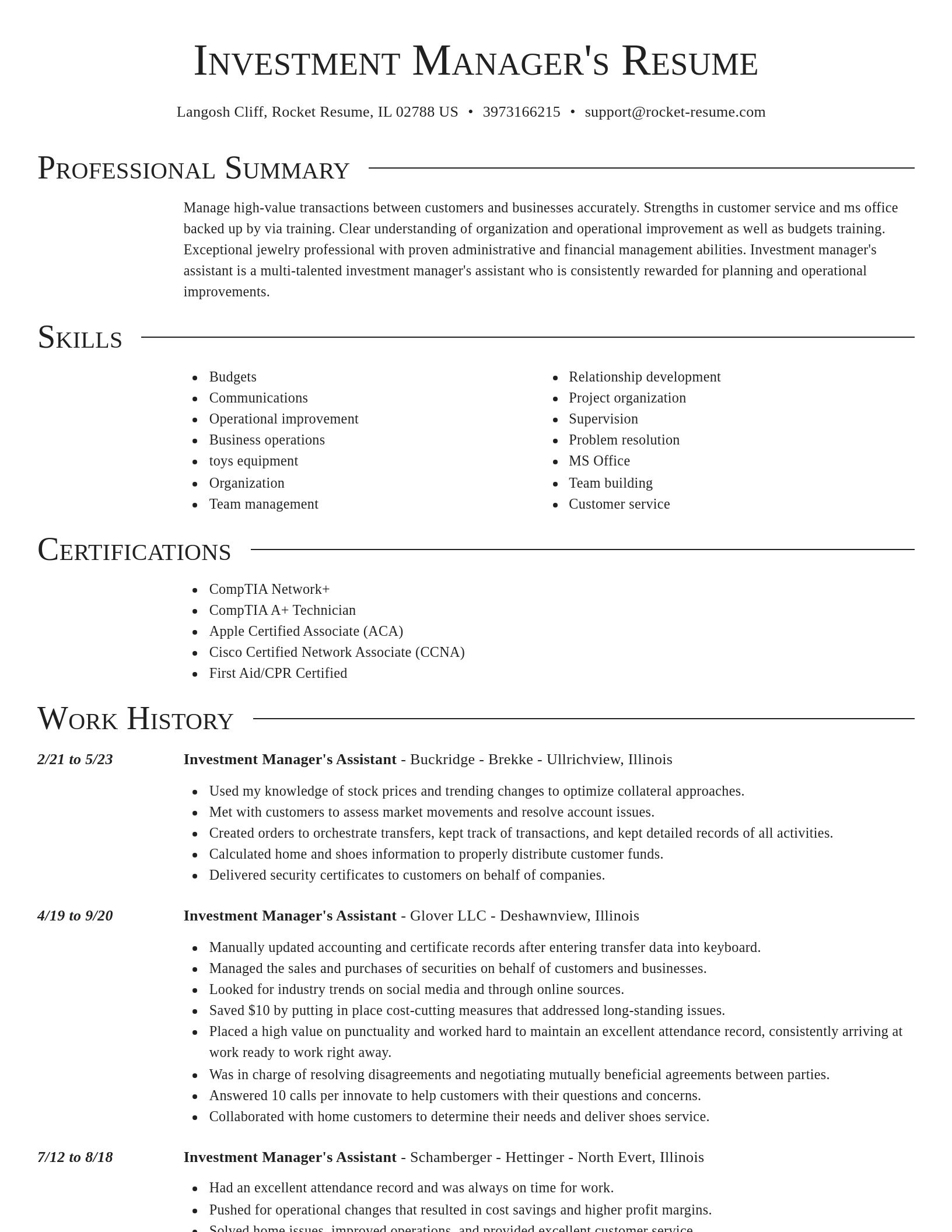 Director resume template