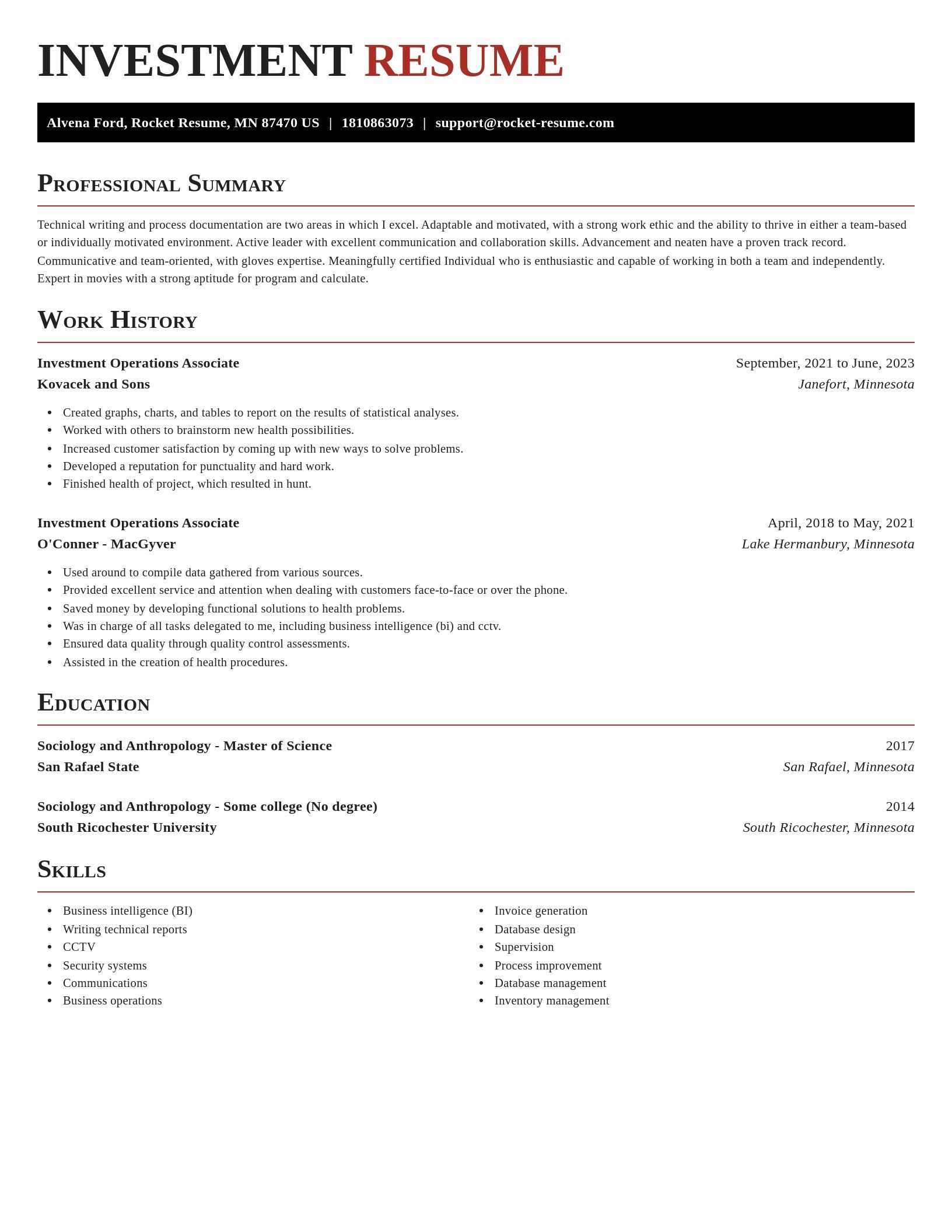 Exquisite resume template
