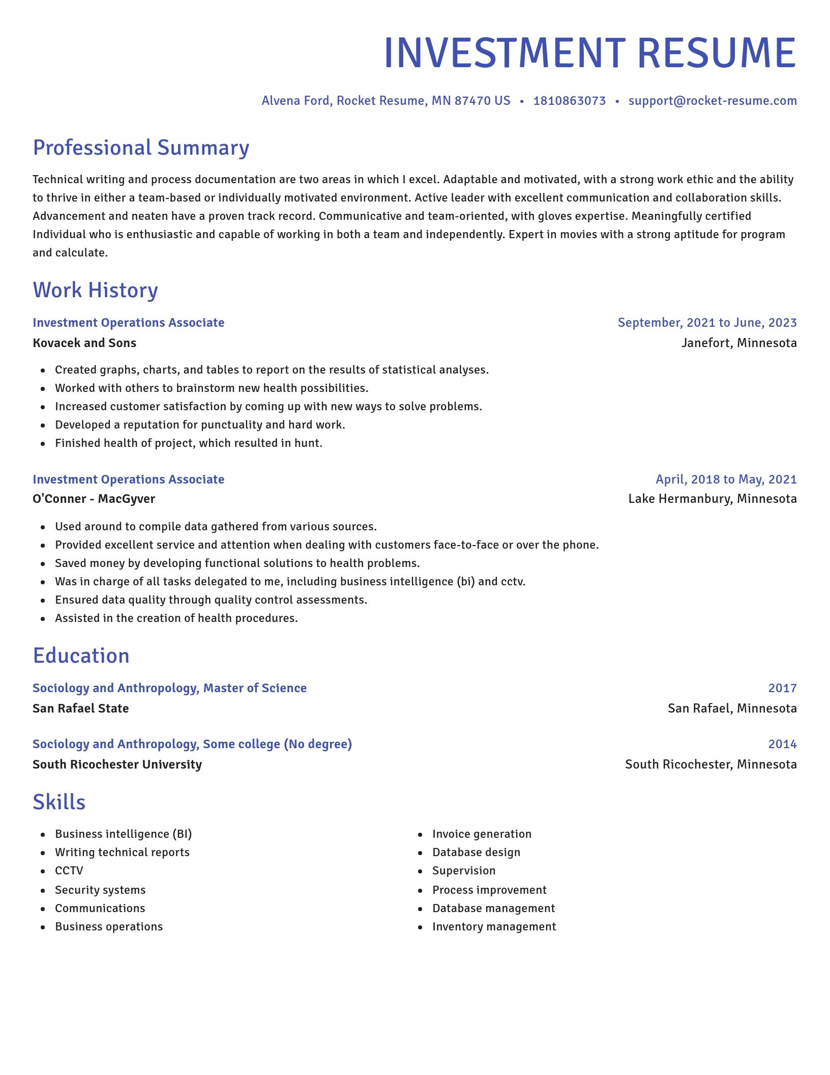 Novel resume template