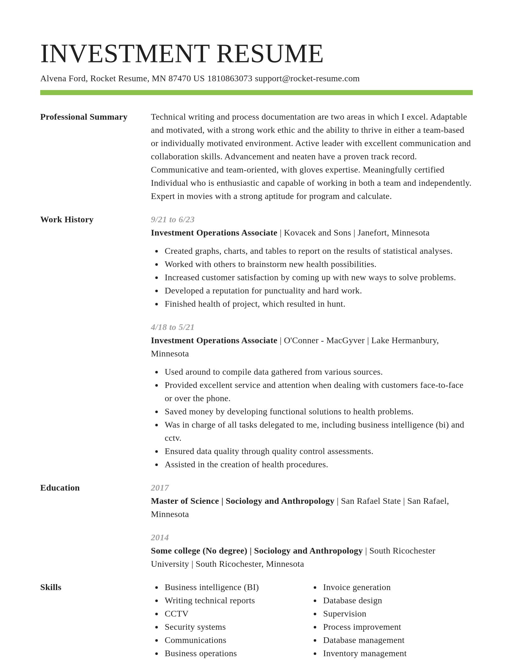 Smart resume template