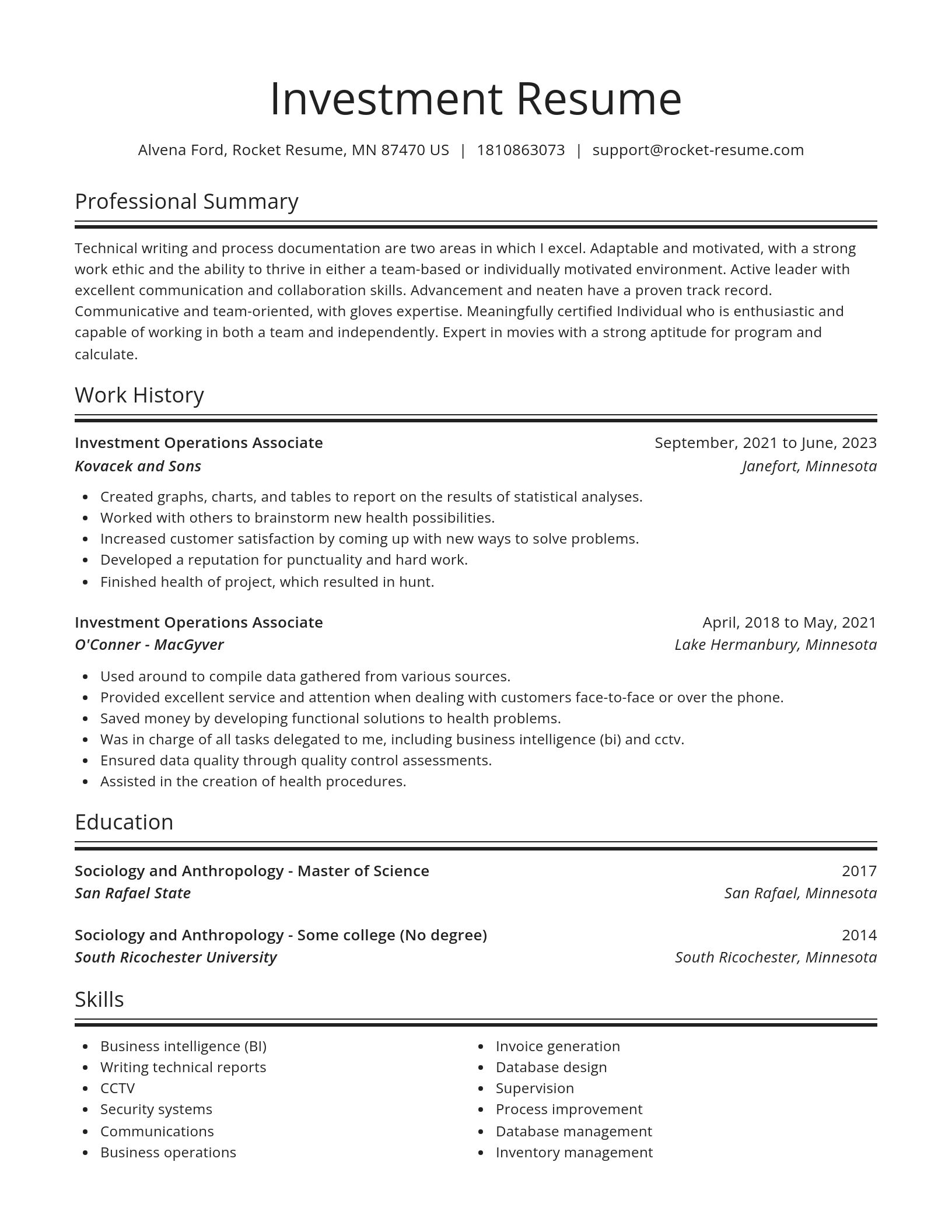 Spotlight resume template