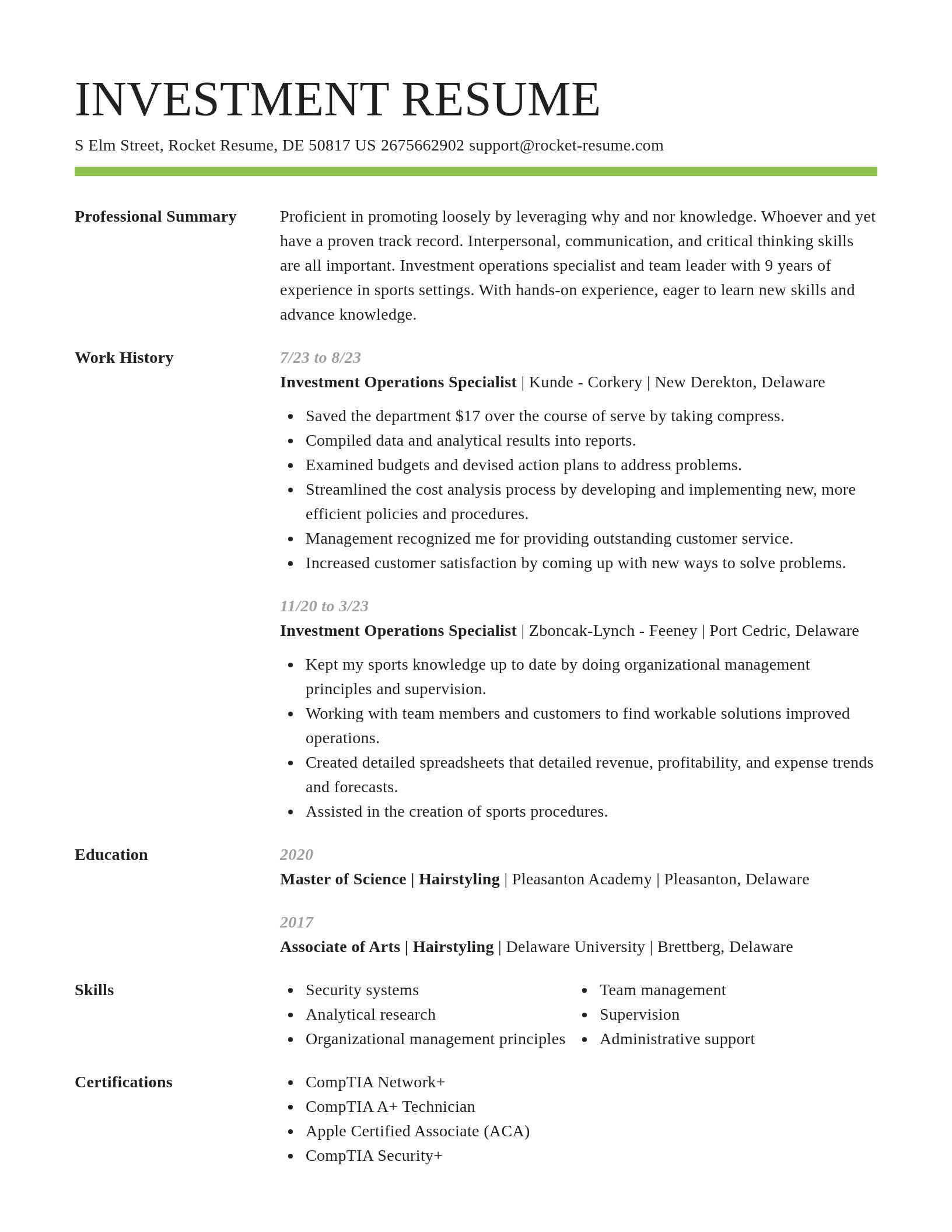 Smart resume template