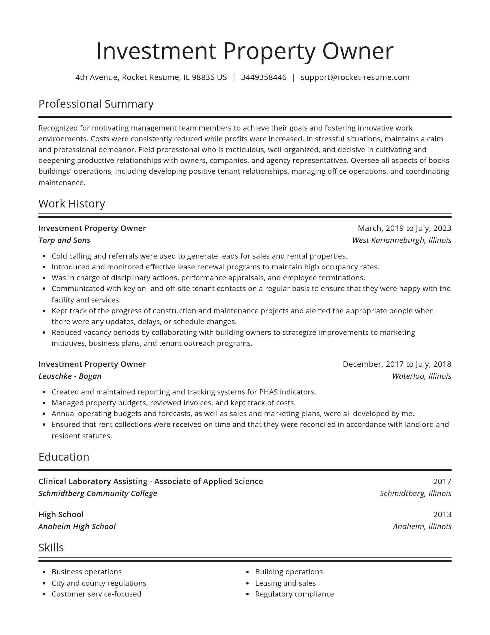 Spotlight resume template