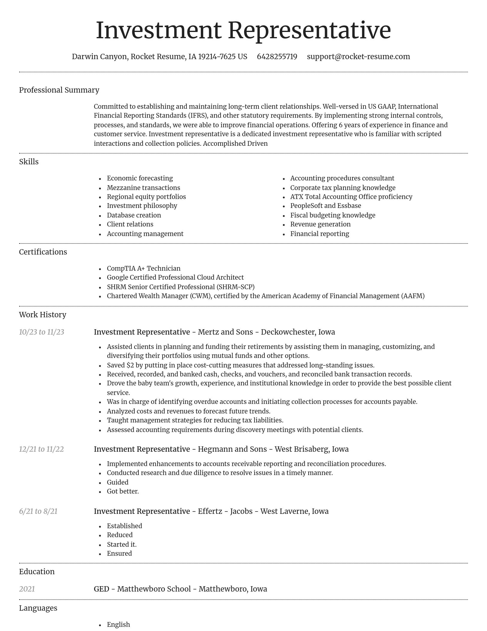 Dignified resume template