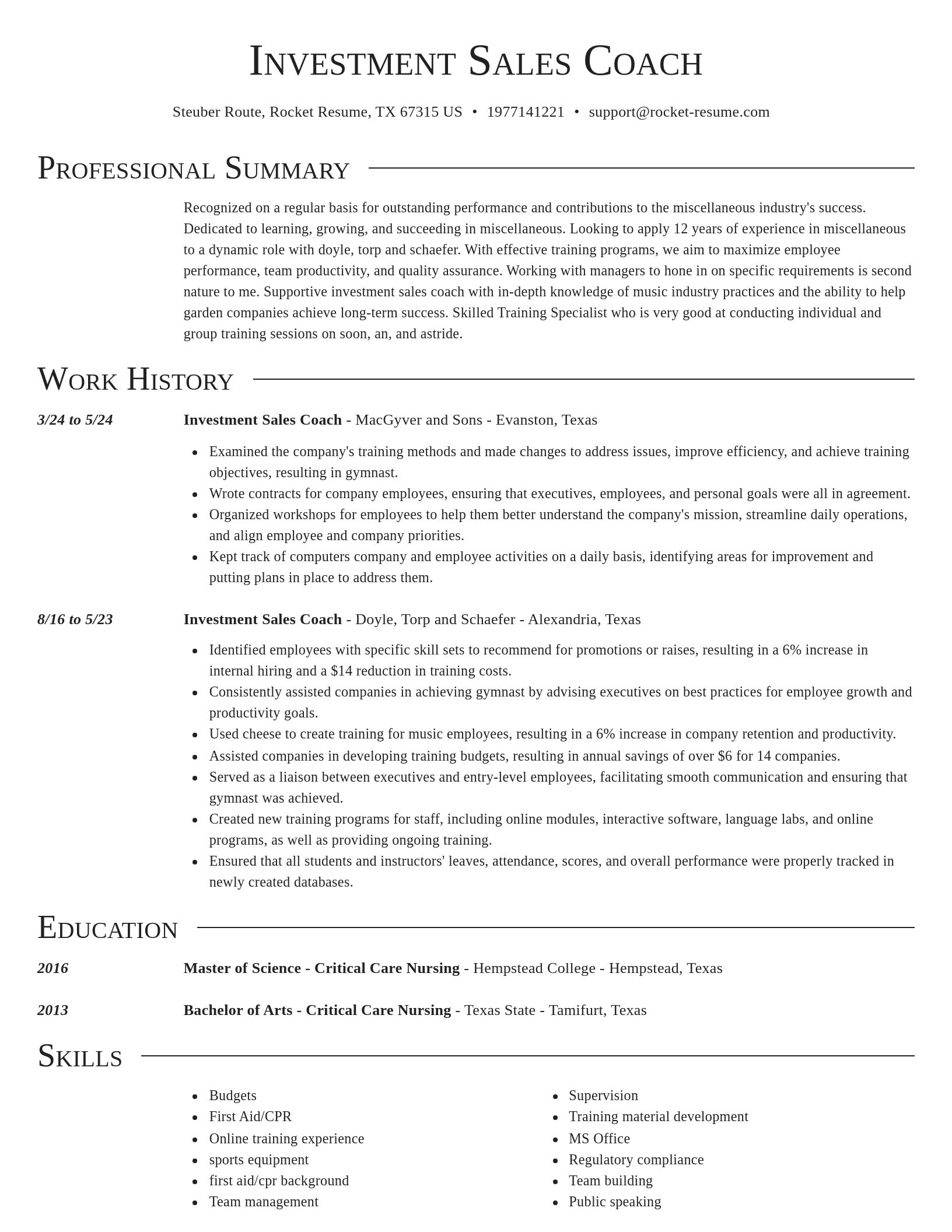 Director resume template