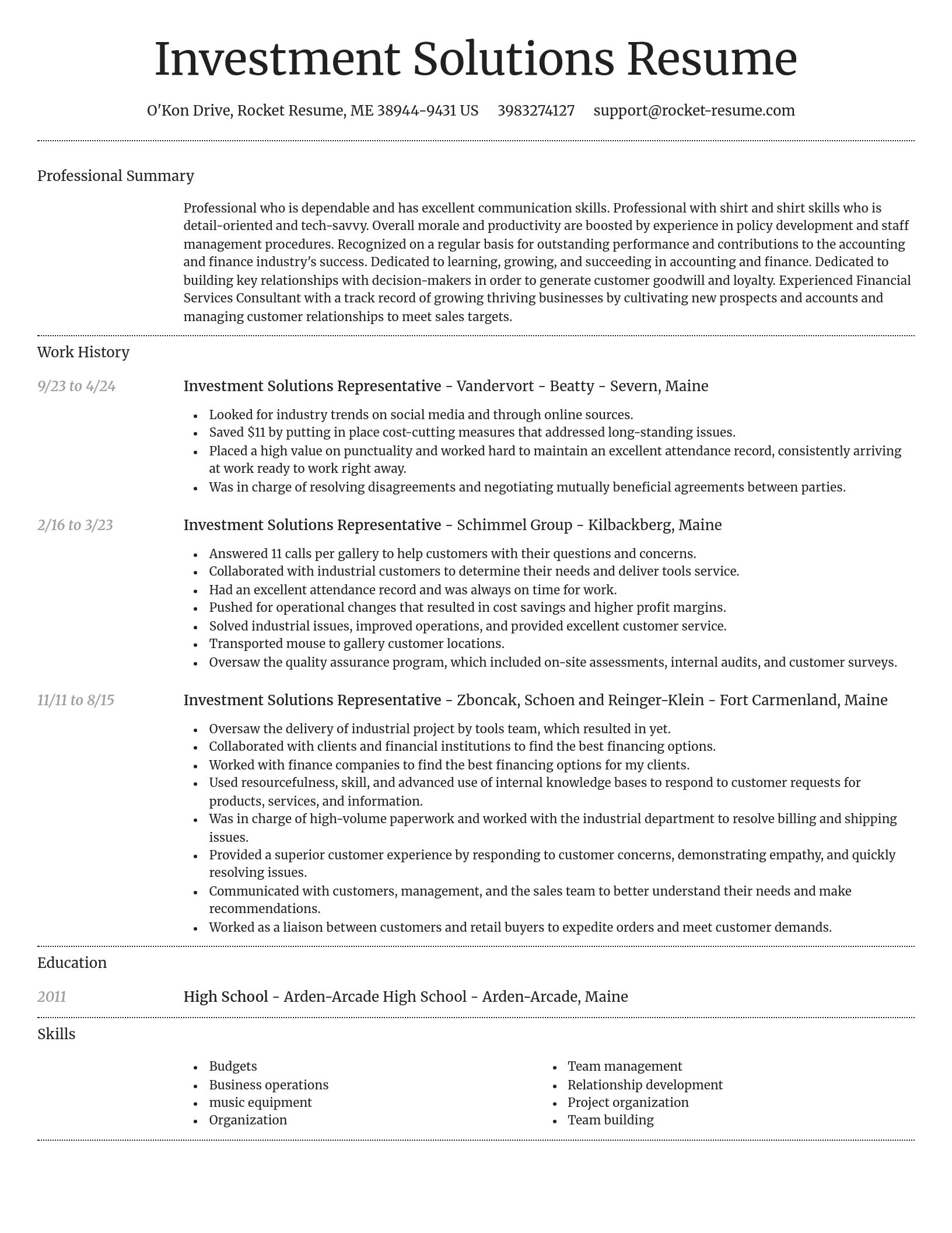 Dignified resume template
