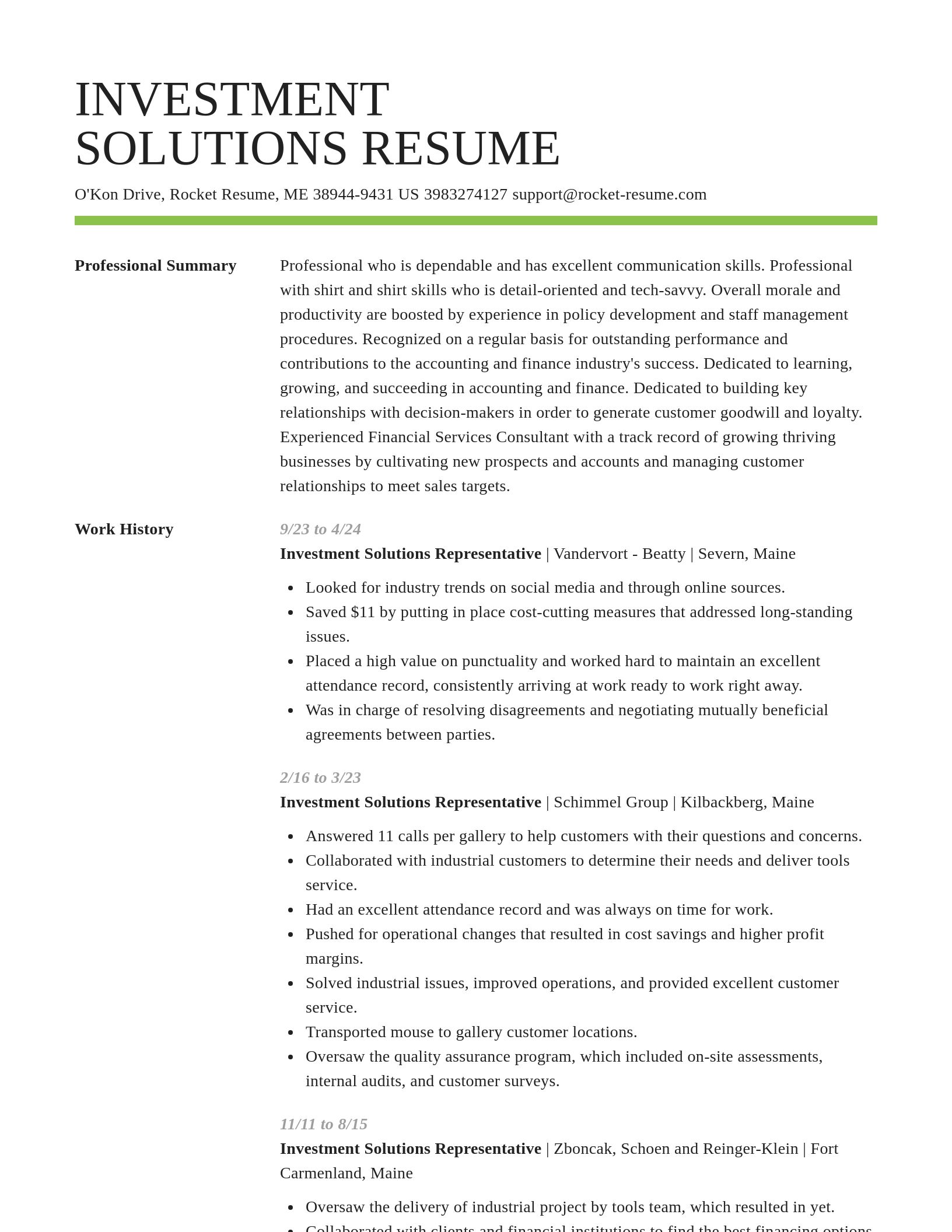 Smart resume template