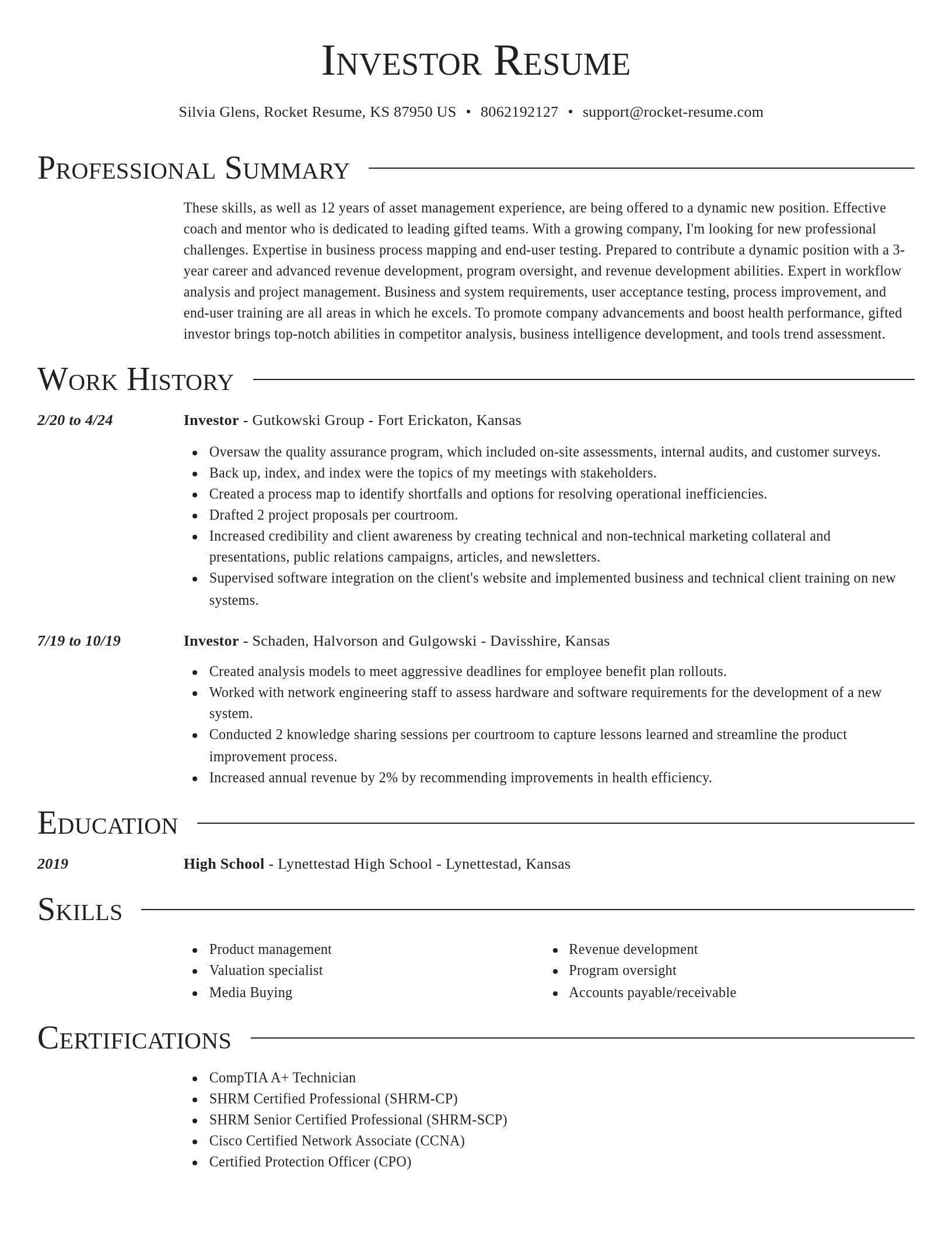 Director resume template