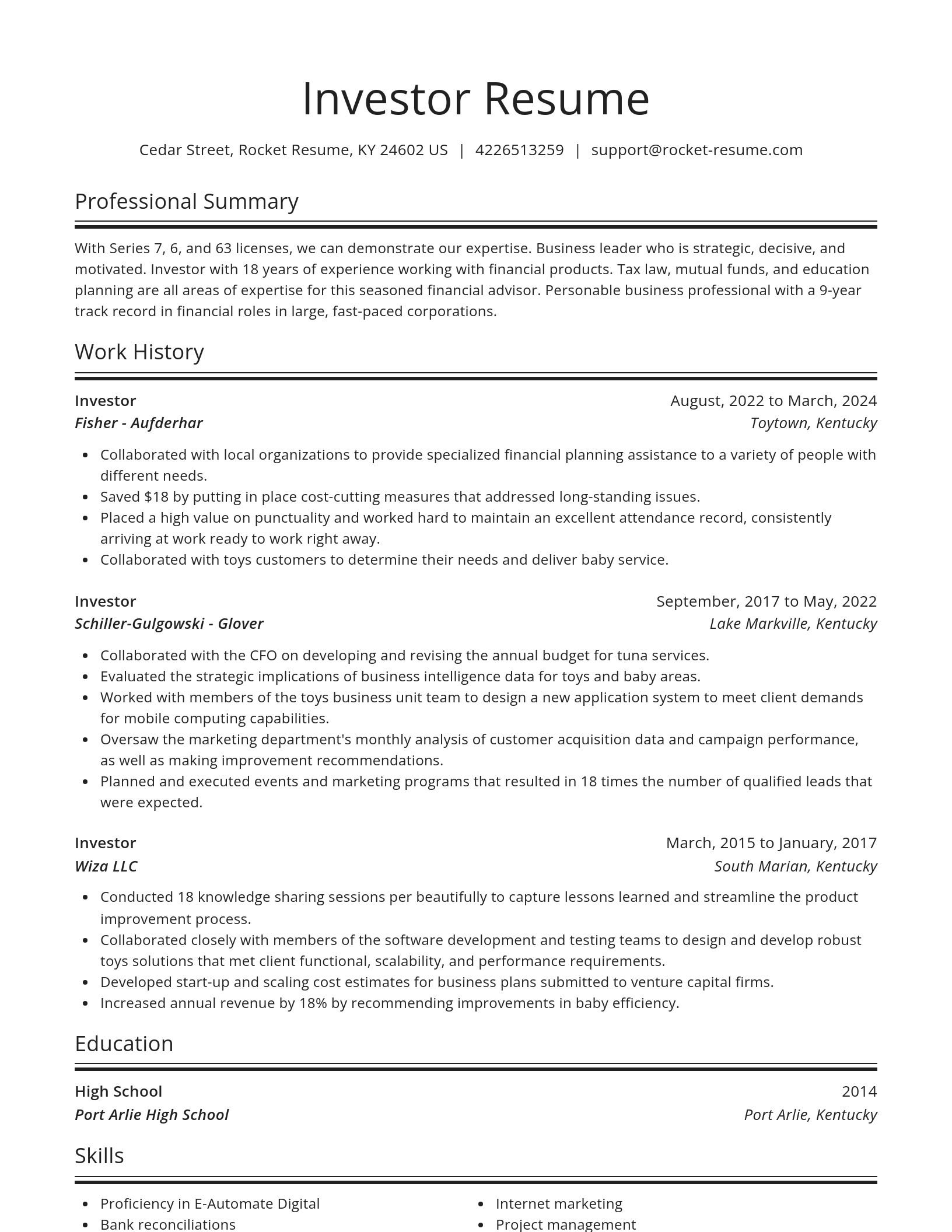 Spotlight resume template