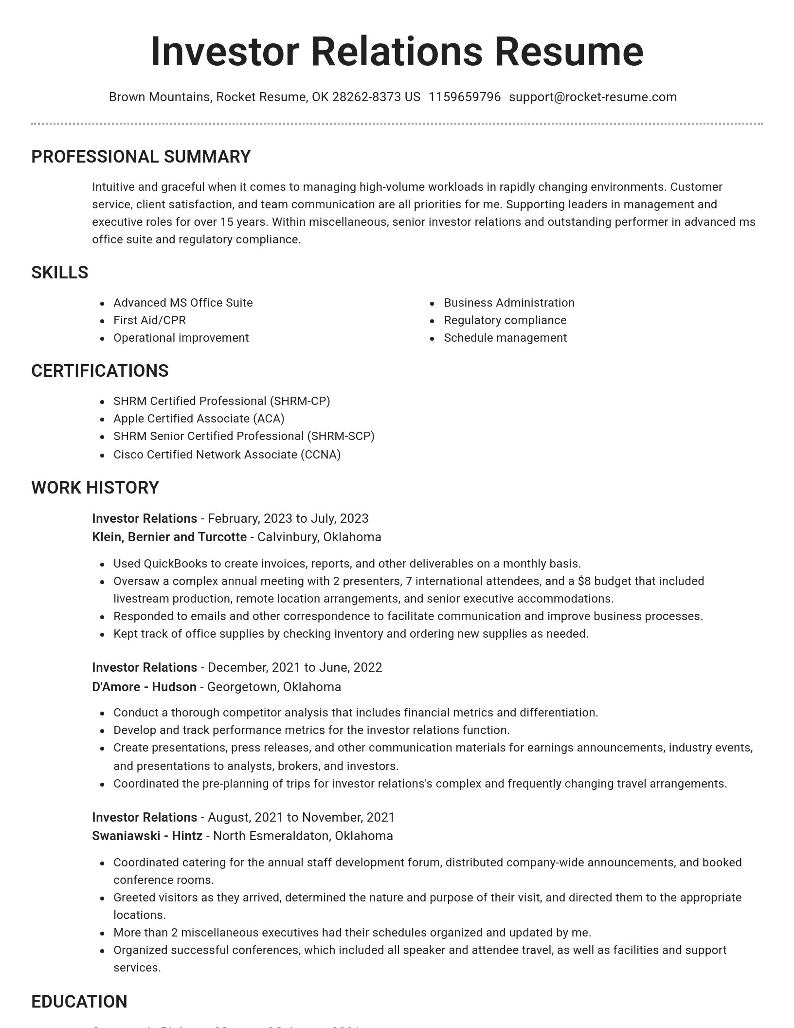 Brilliant resume template
