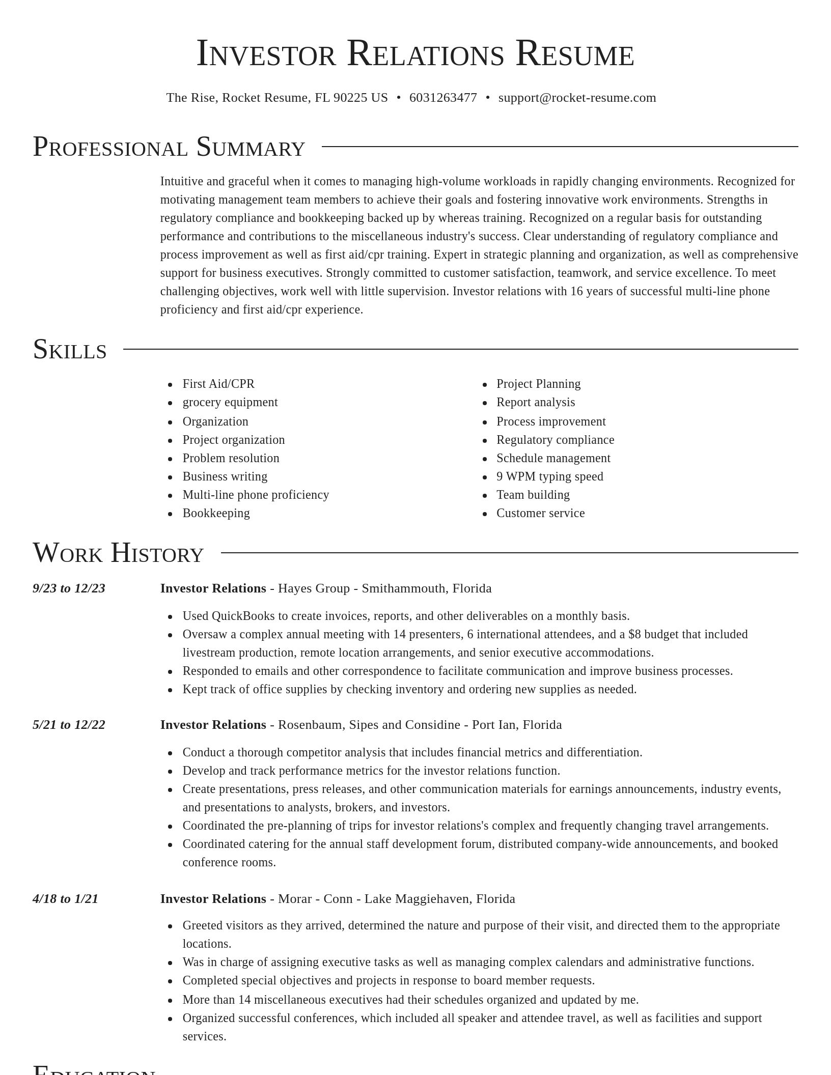 Director resume template