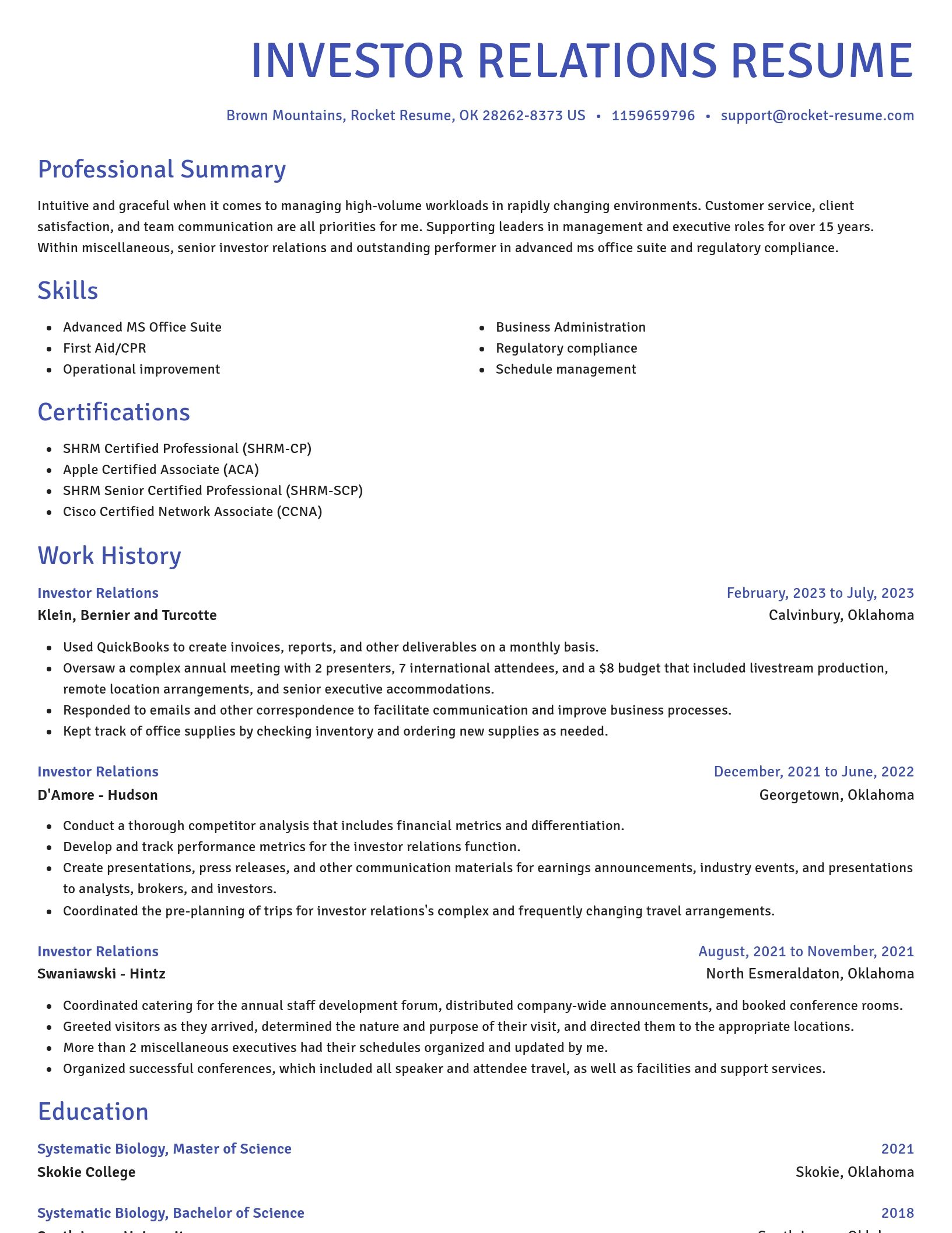 Novel resume template