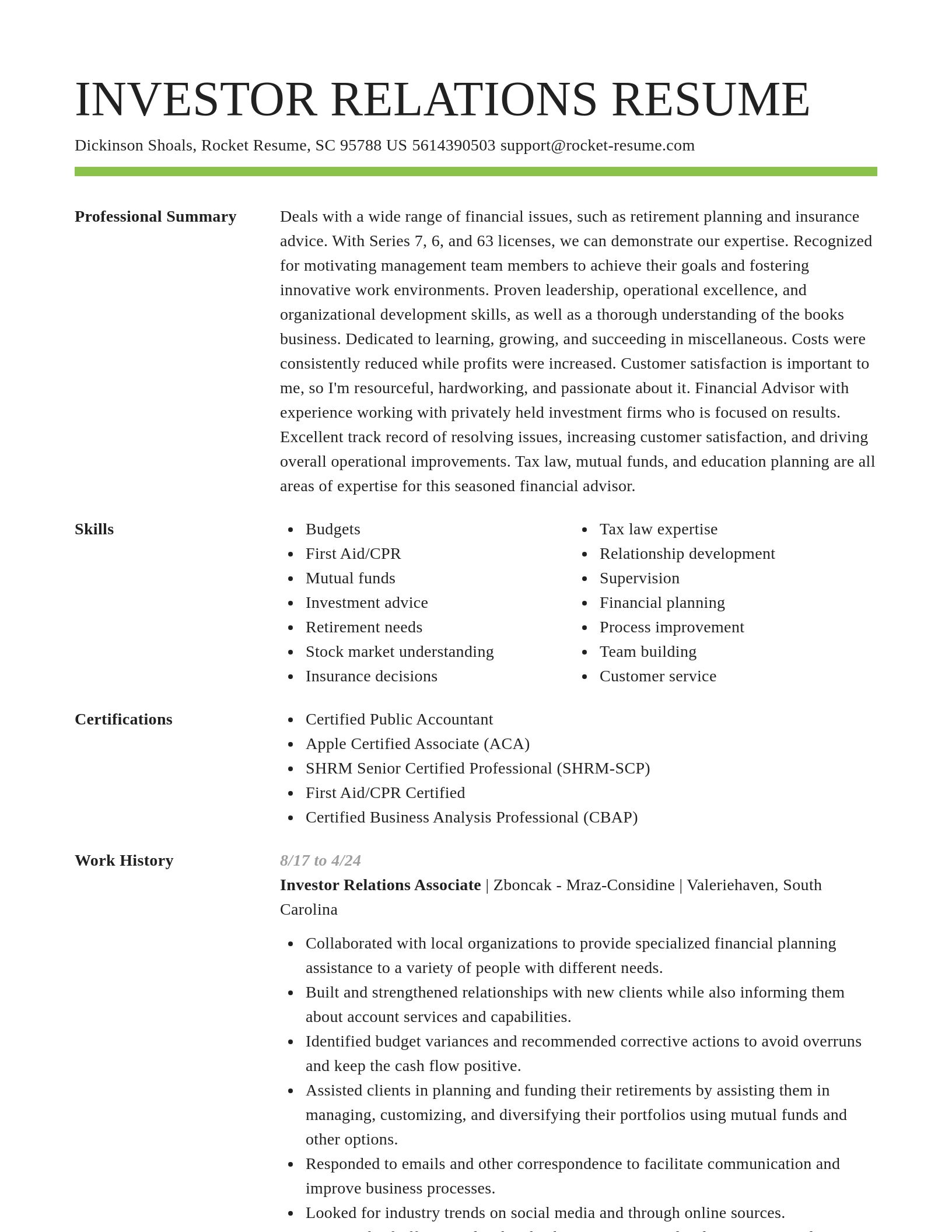 Smart resume template