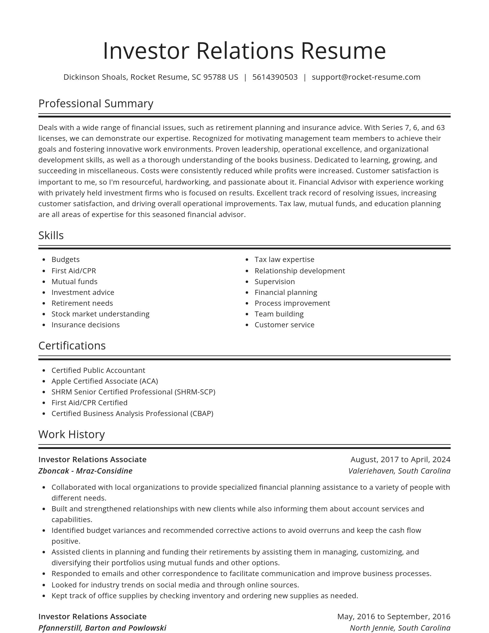 Spotlight resume template