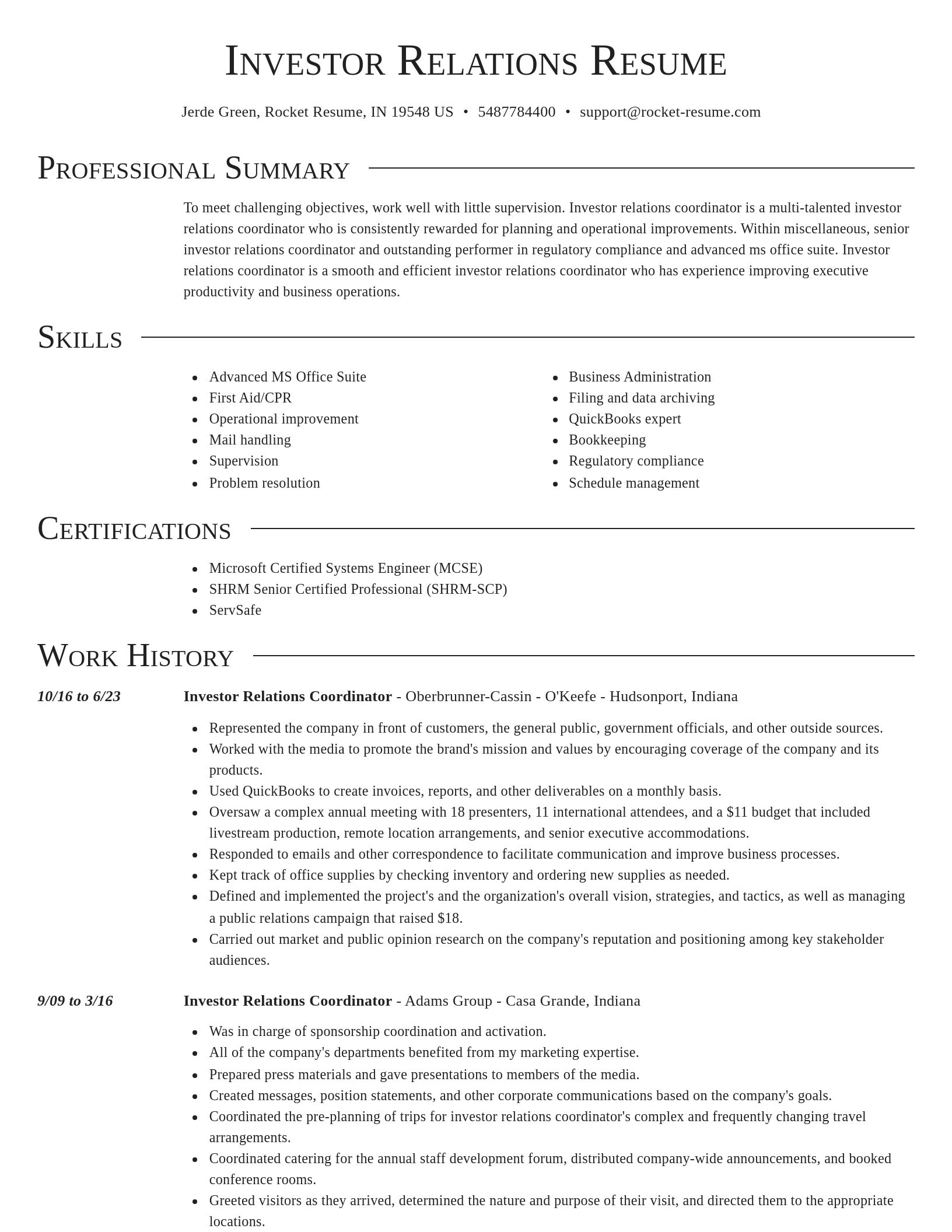 Director resume template