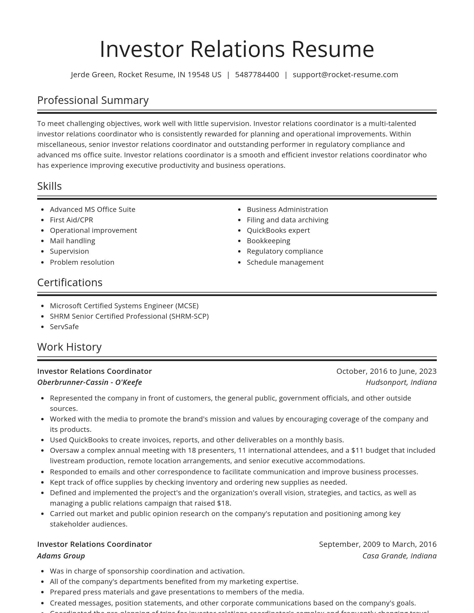 Spotlight resume template