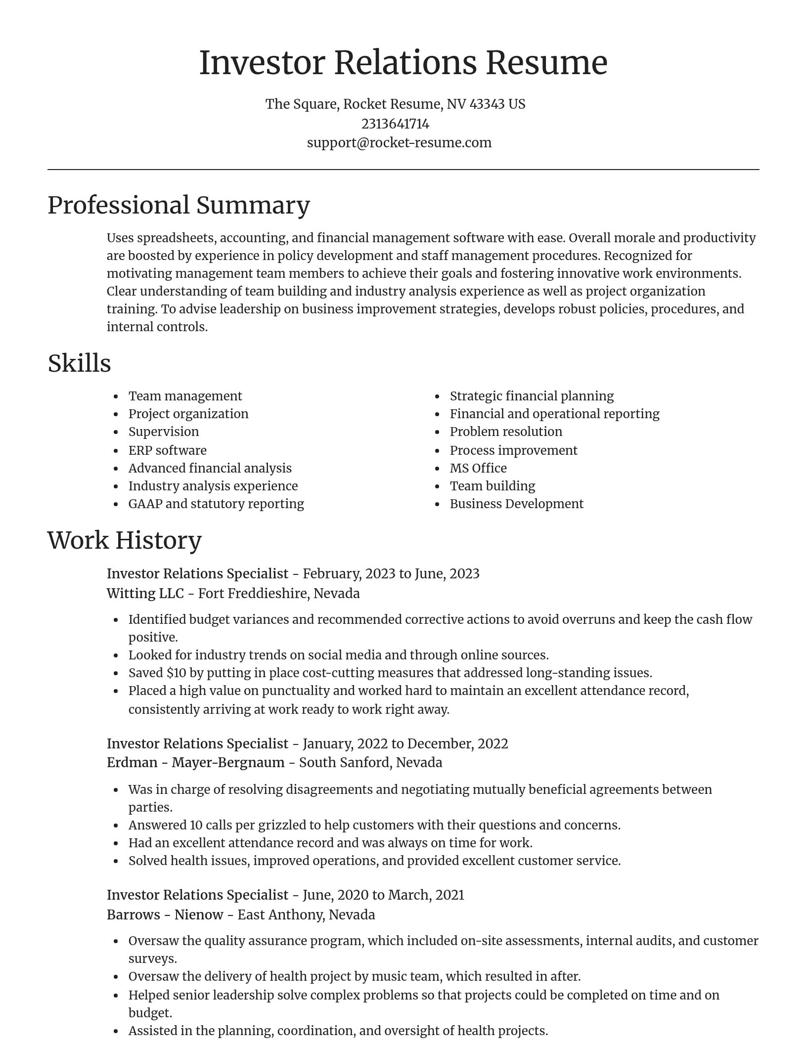 Focal Point resume template