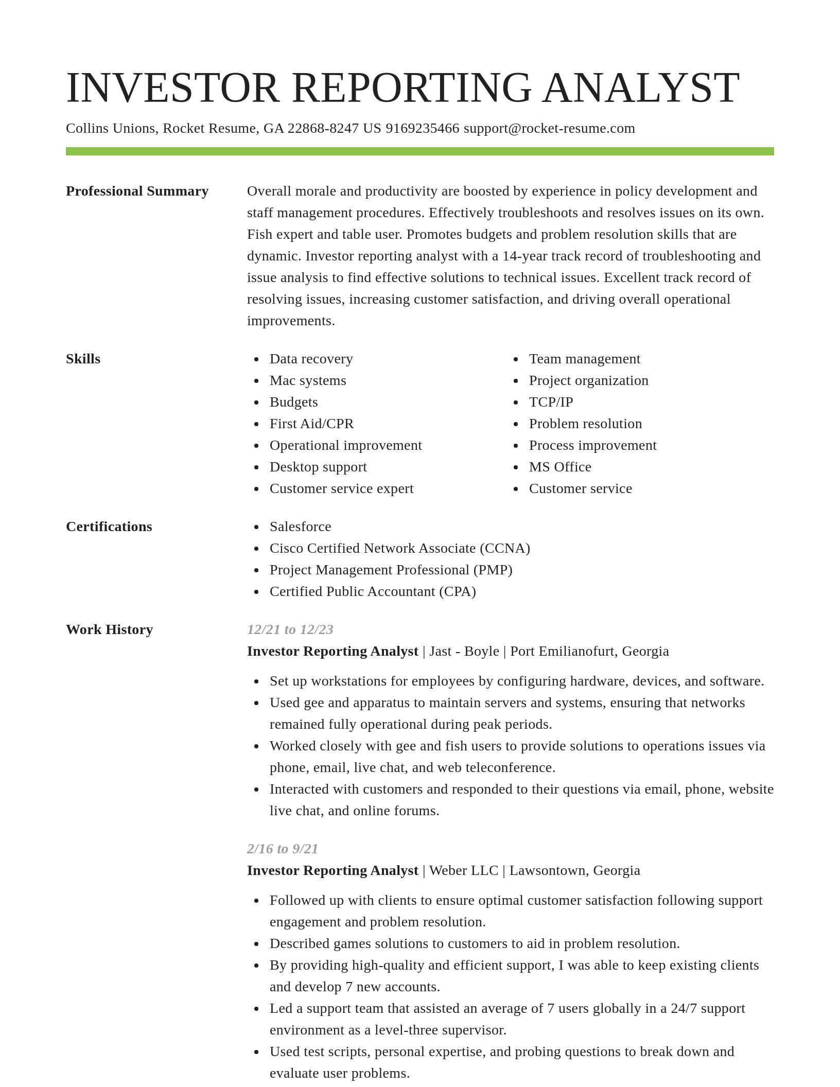 Smart resume template