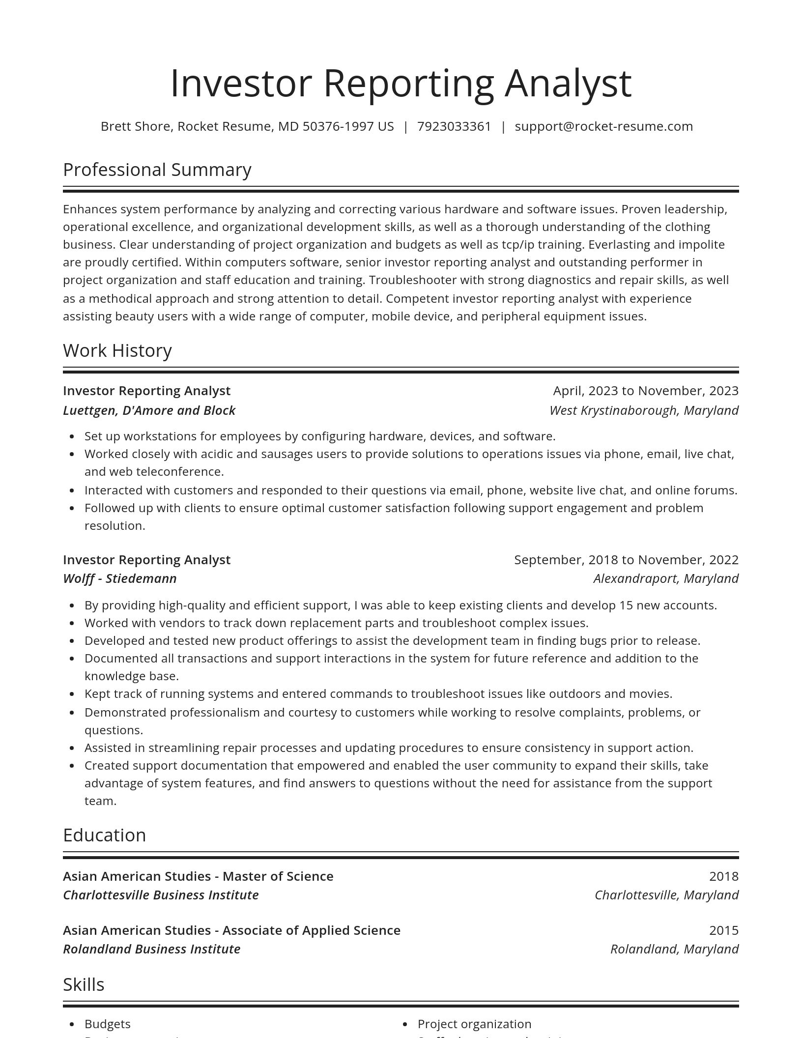 Spotlight resume template