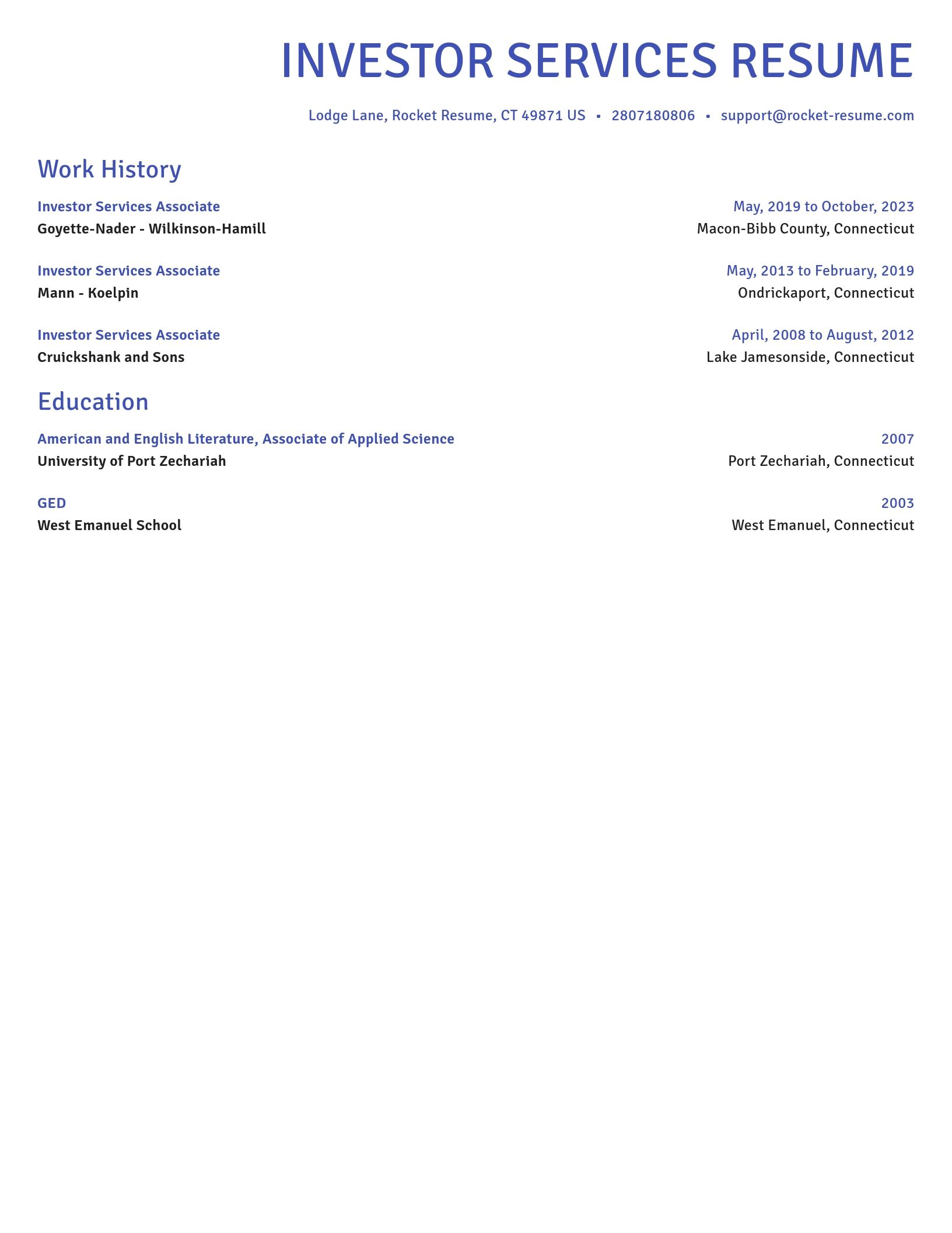 Novel resume template