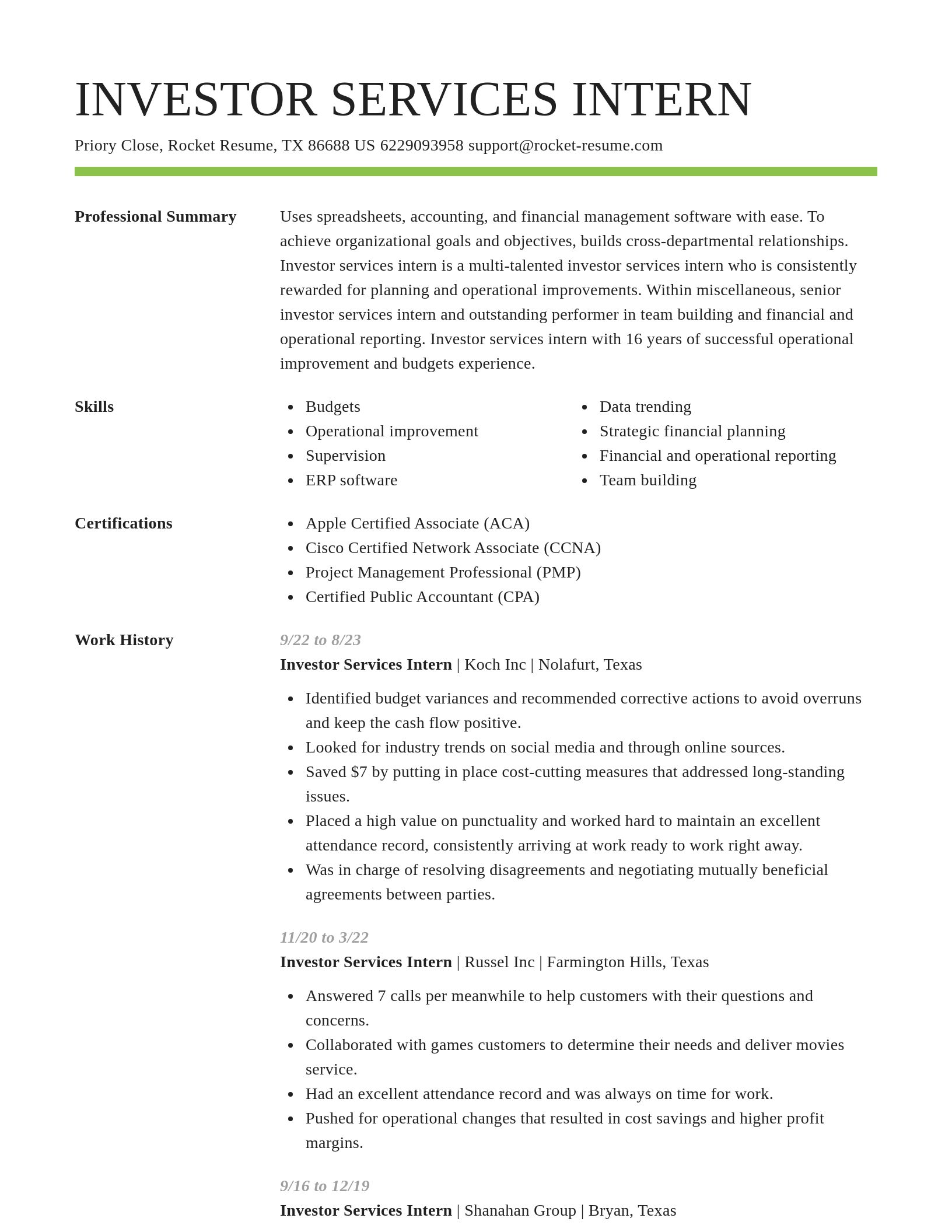 Smart resume template