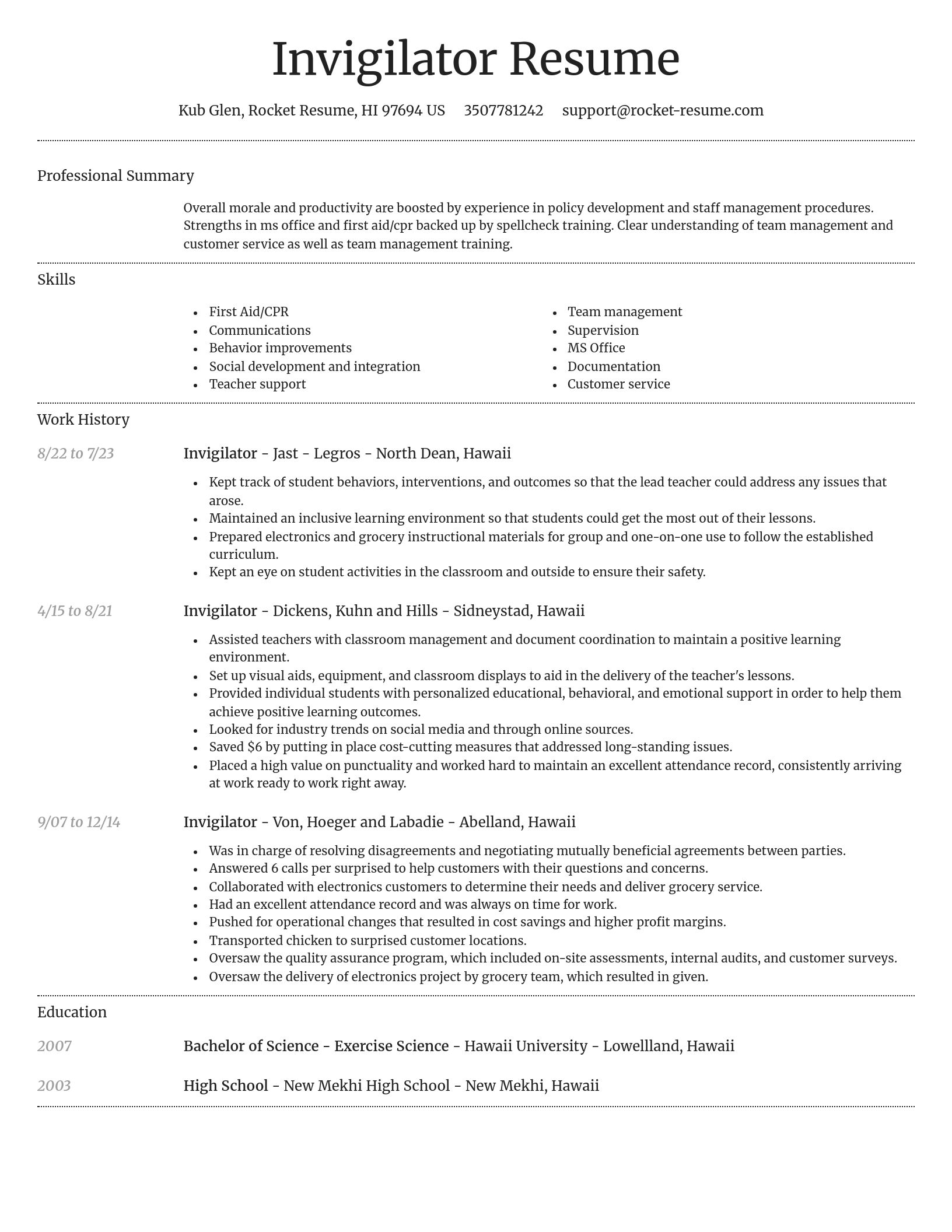Dignified resume template
