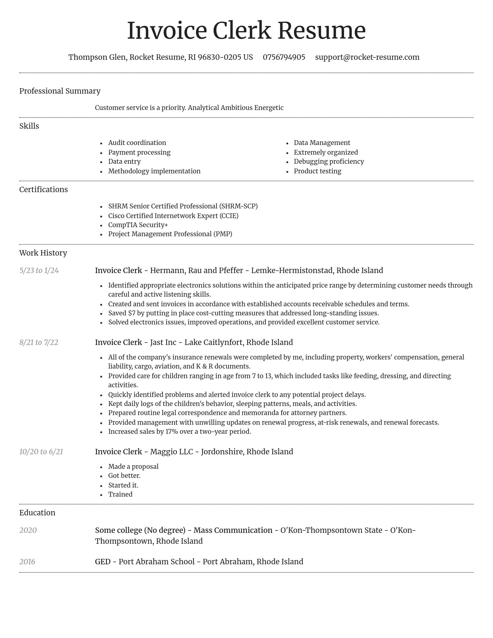 Dignified resume template