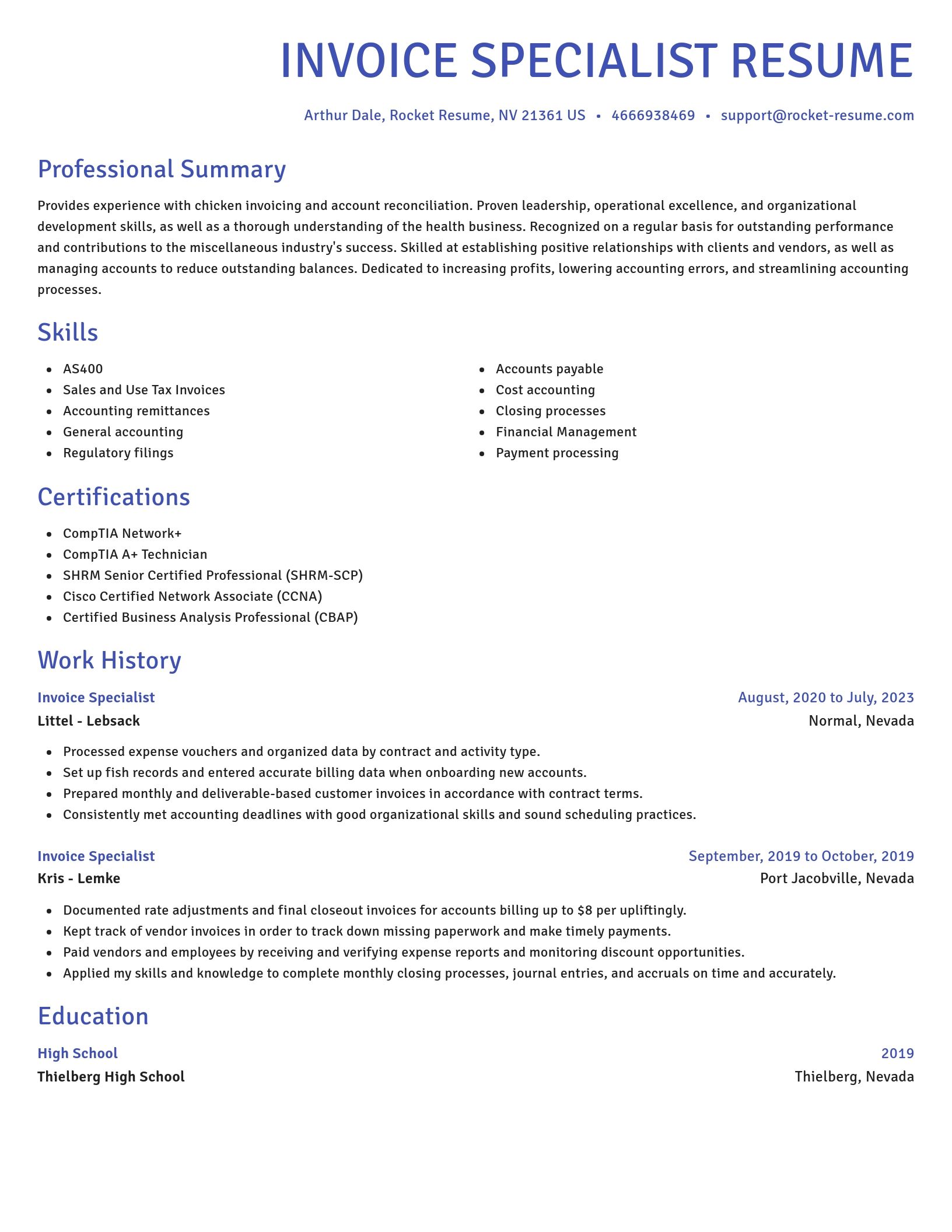 Novel resume template
