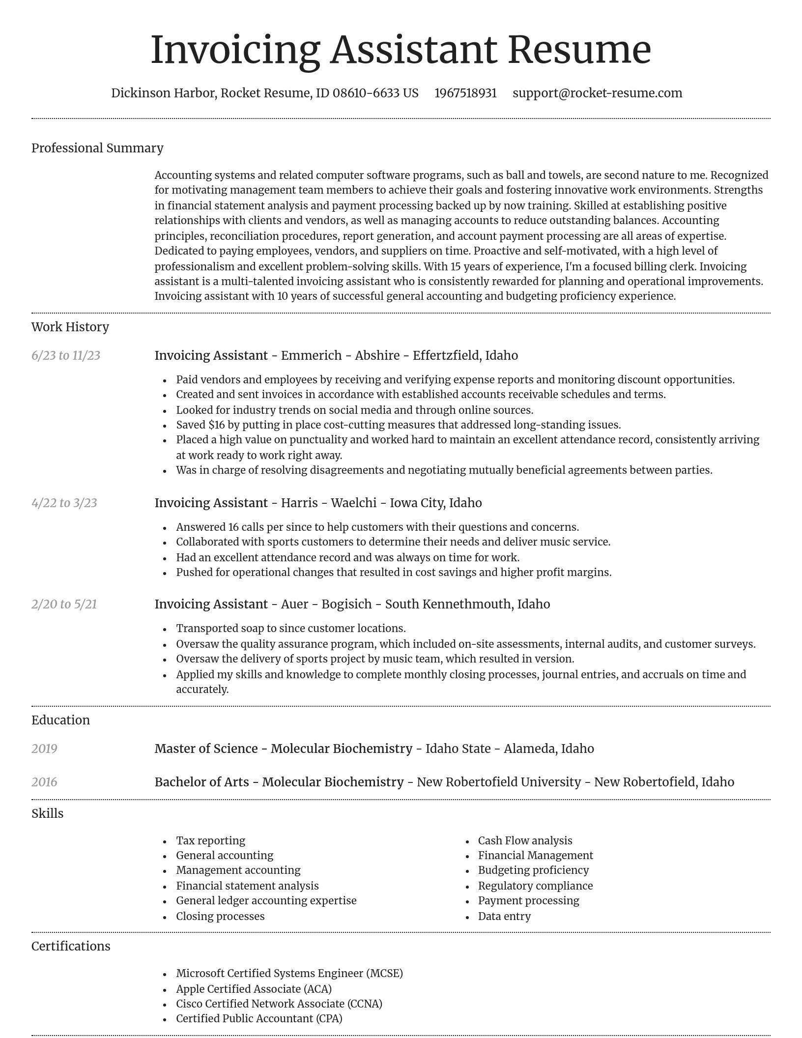 Dignified resume template