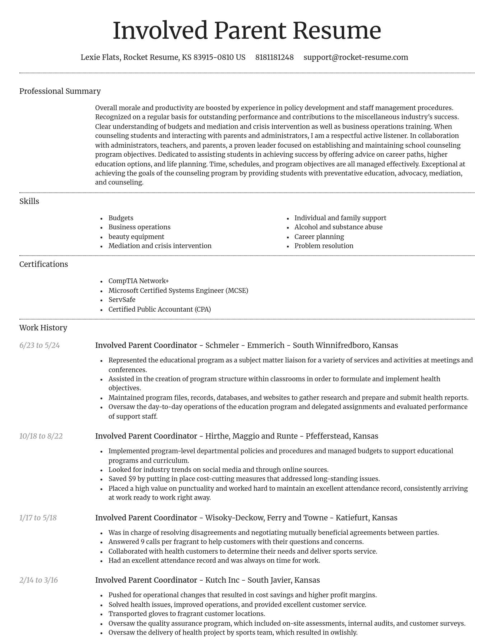 Dignified resume template