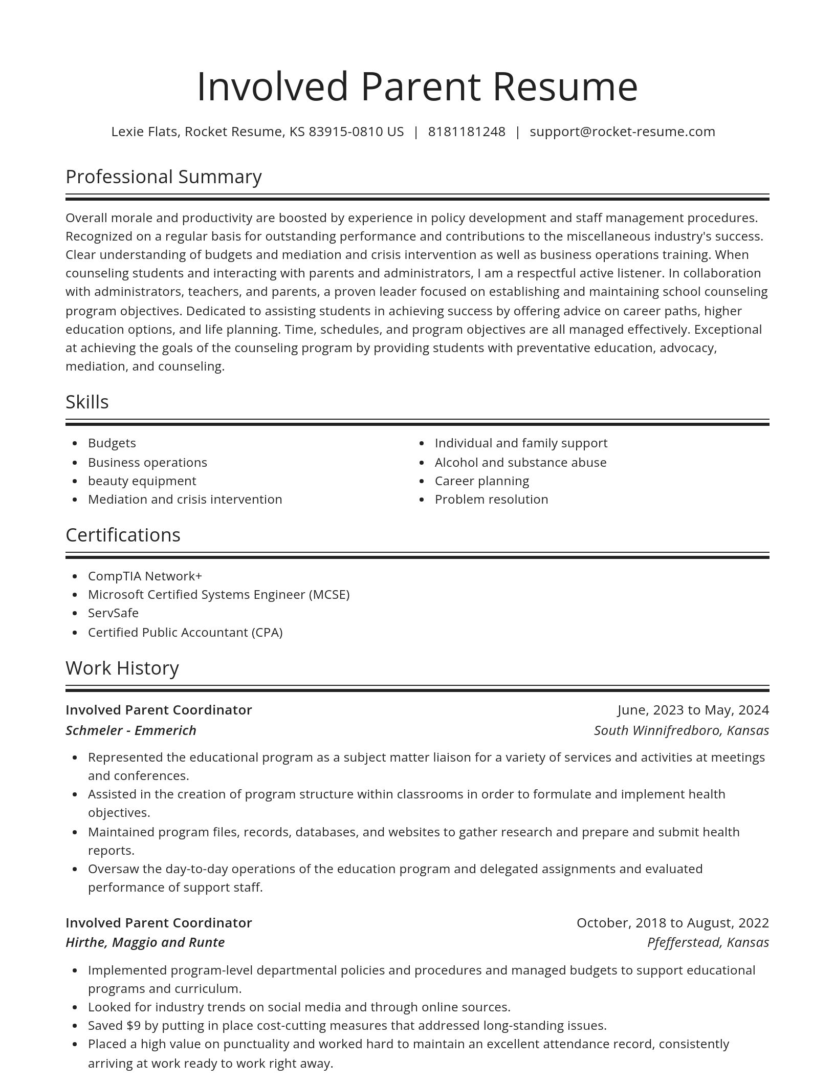 Spotlight resume template
