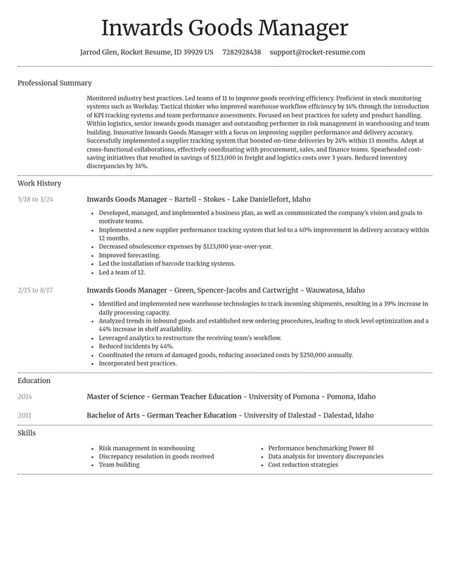 Dignified resume template