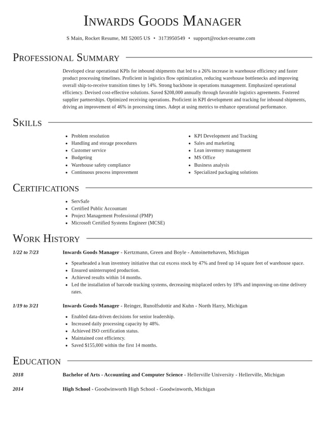 Director resume template