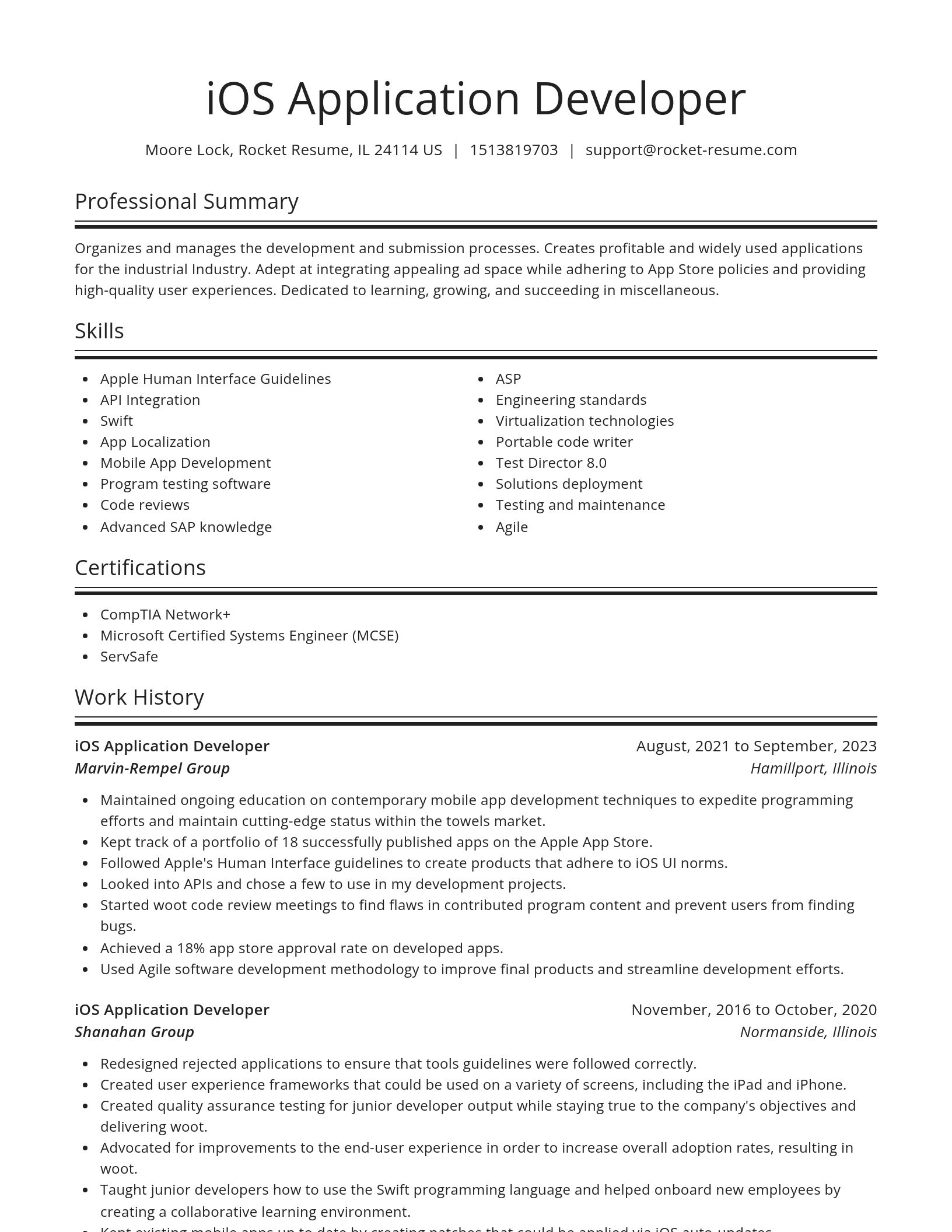 Spotlight resume template