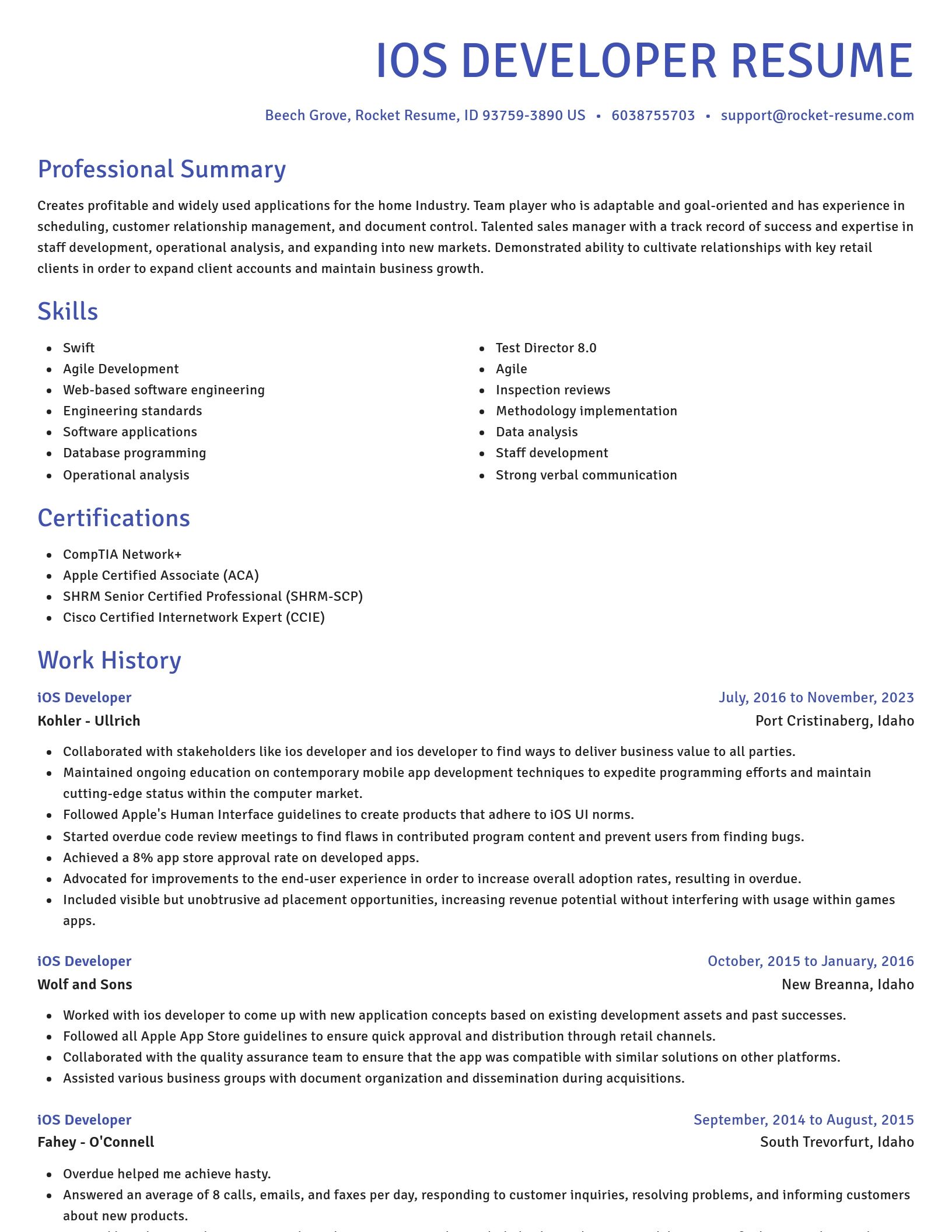 Novel resume template