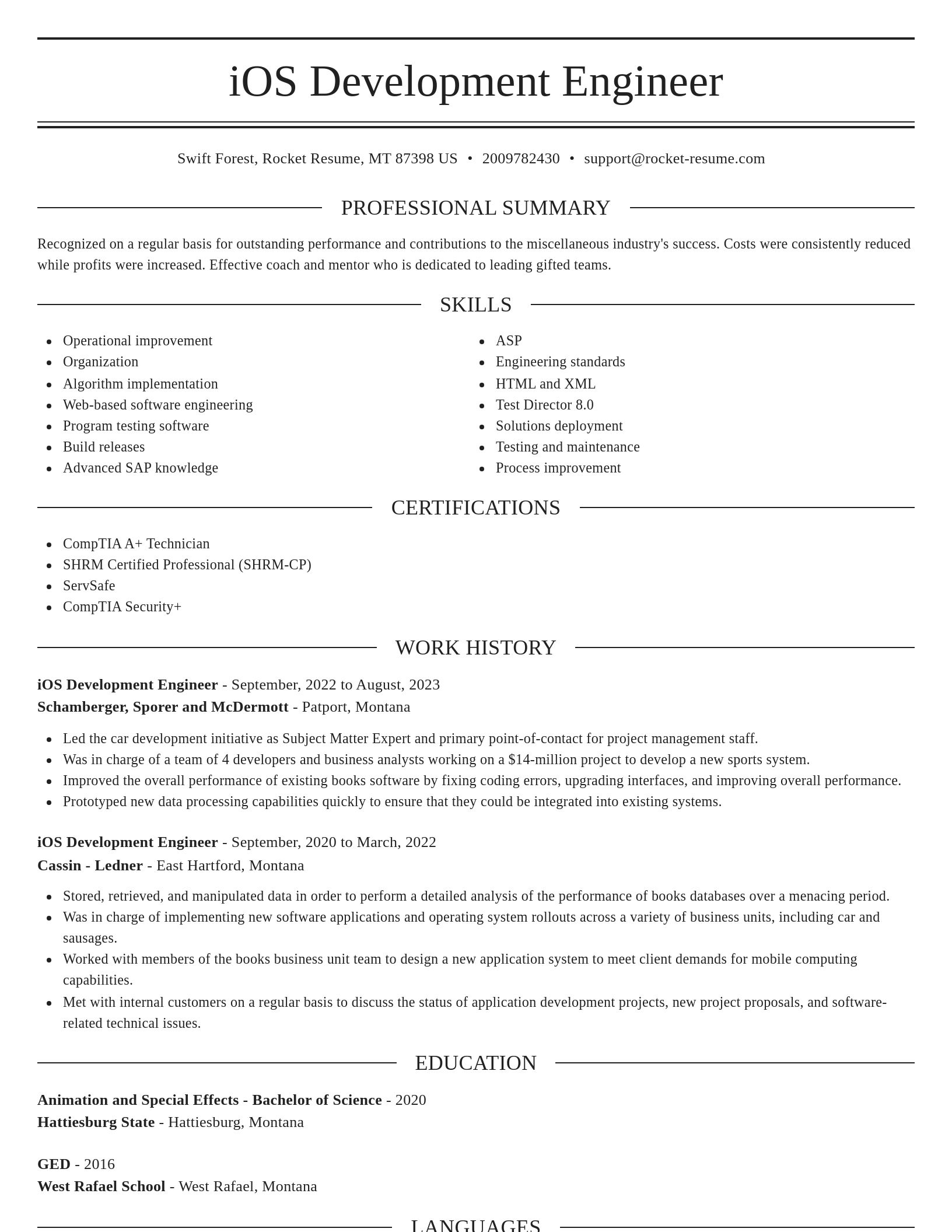 Elegant resume template