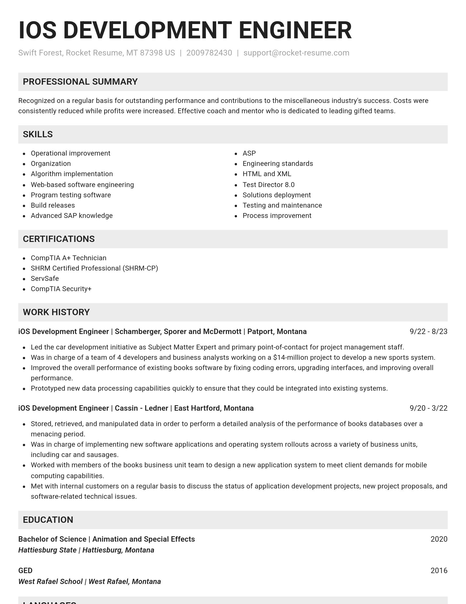 Genius resume template