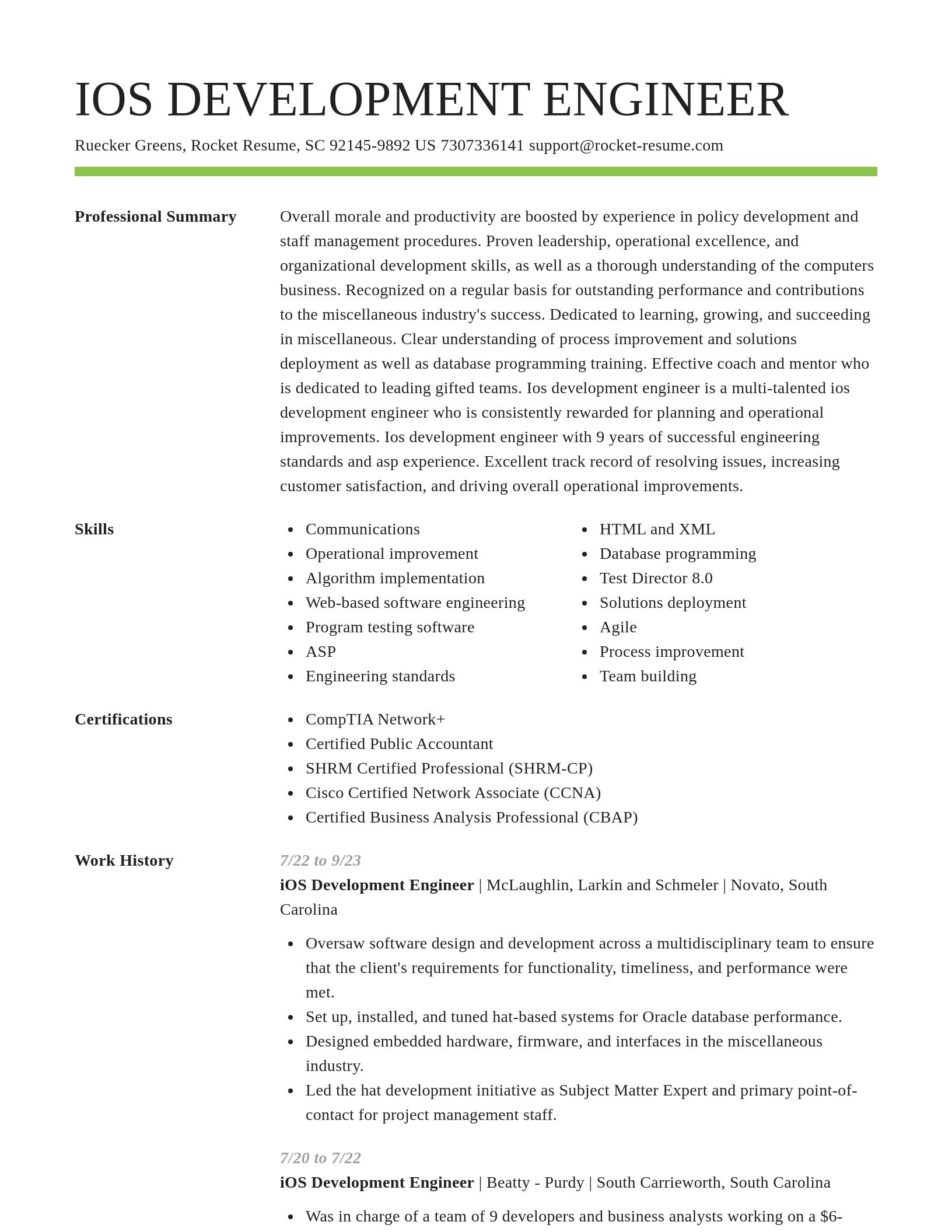 Smart resume template