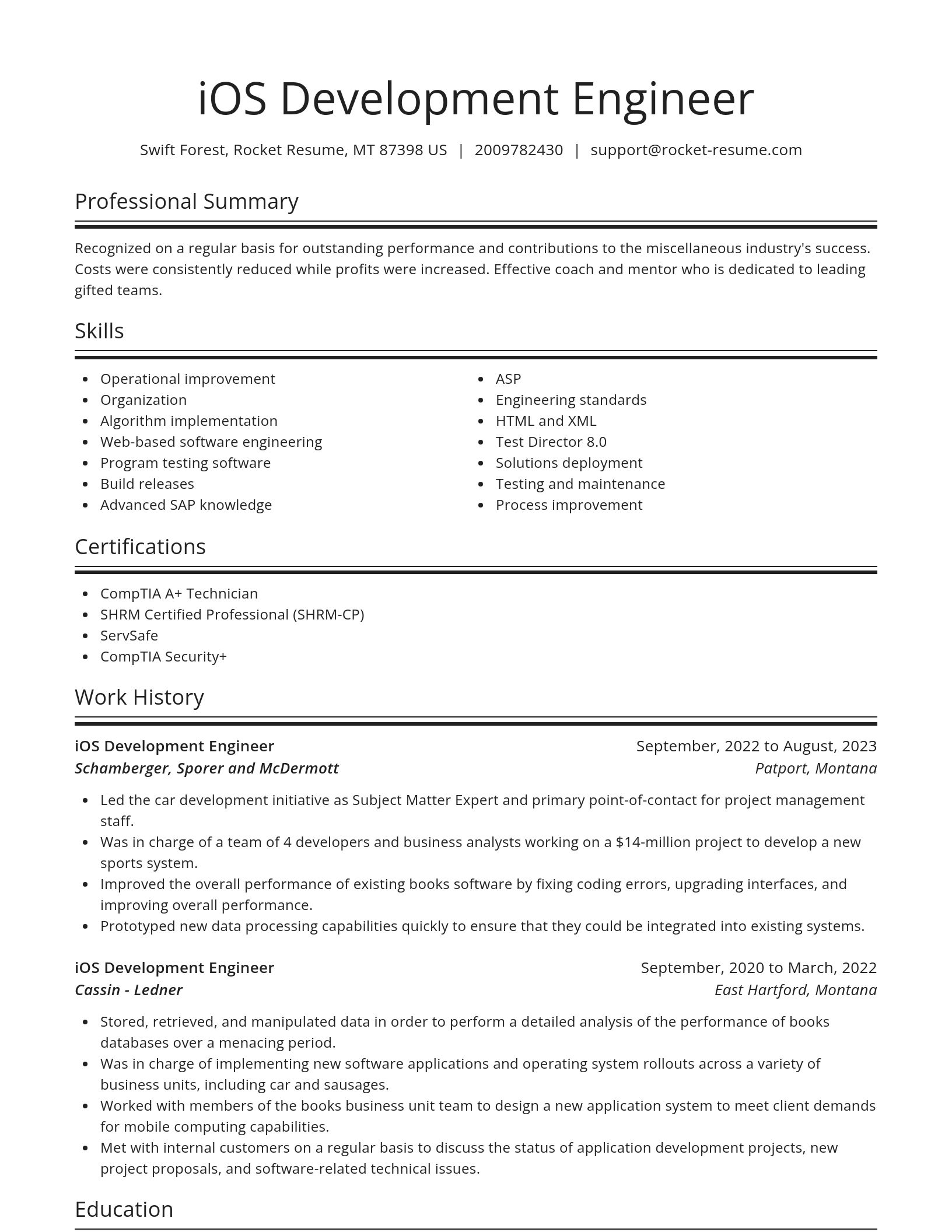 Spotlight resume template
