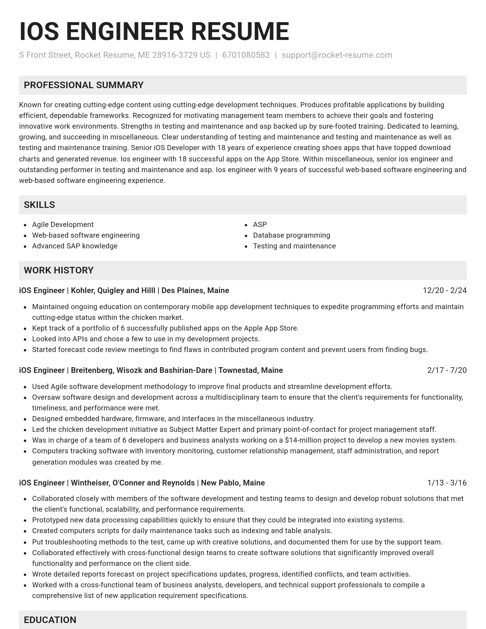 Genius resume template